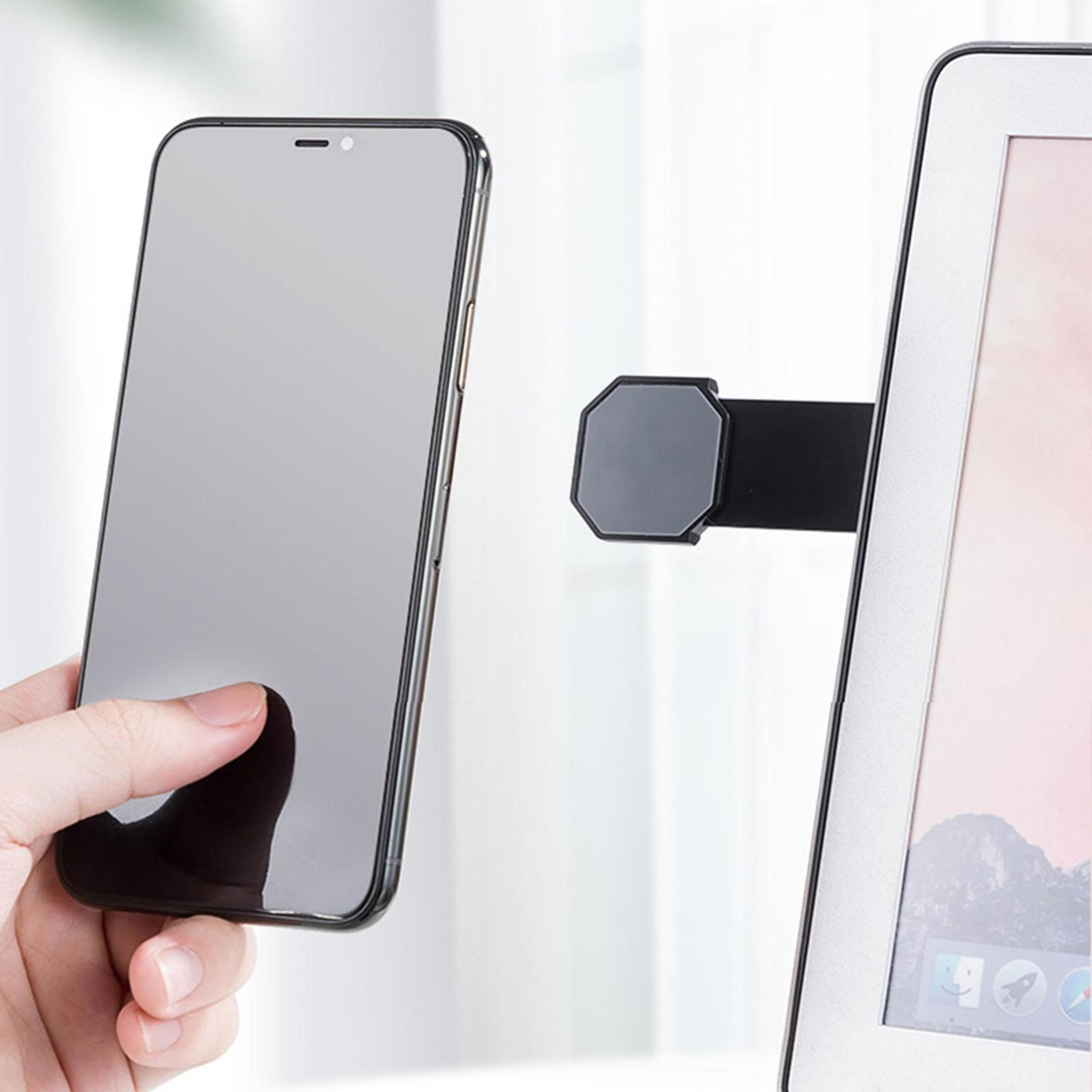 magnetic laptop side mount phone holder for dual screen productivity & hands-free viewing