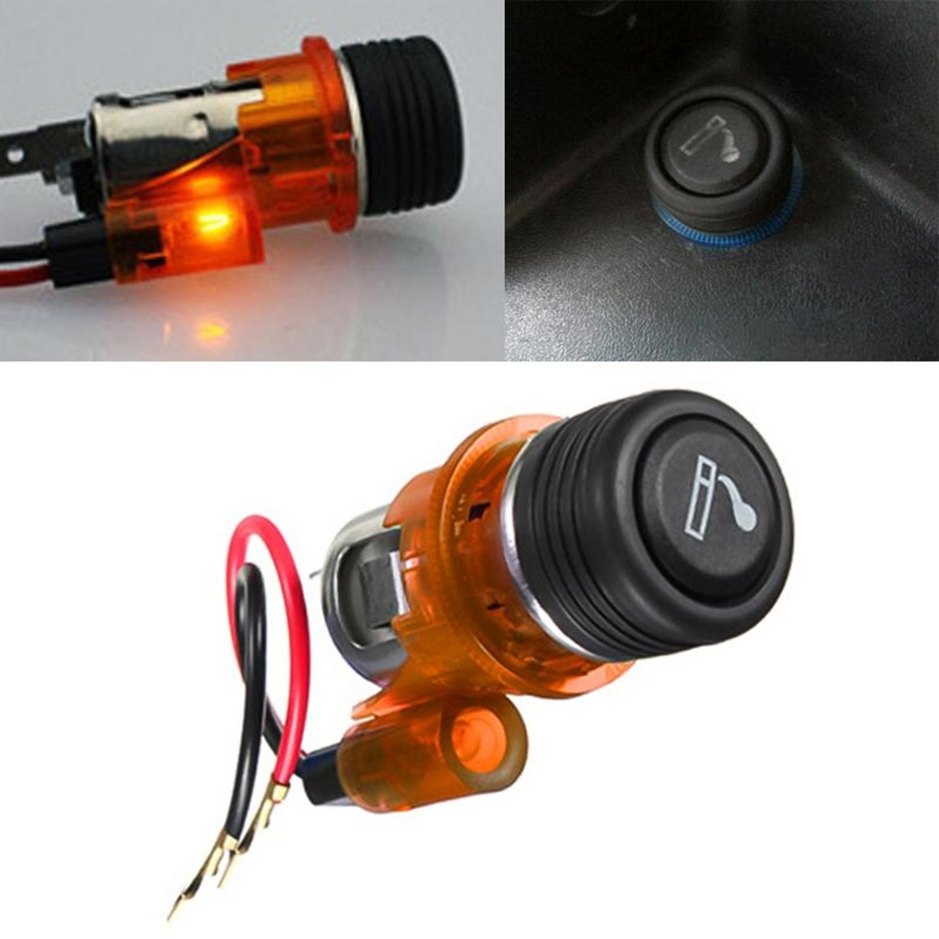 european car cigarette lighter socket with led light assembly
