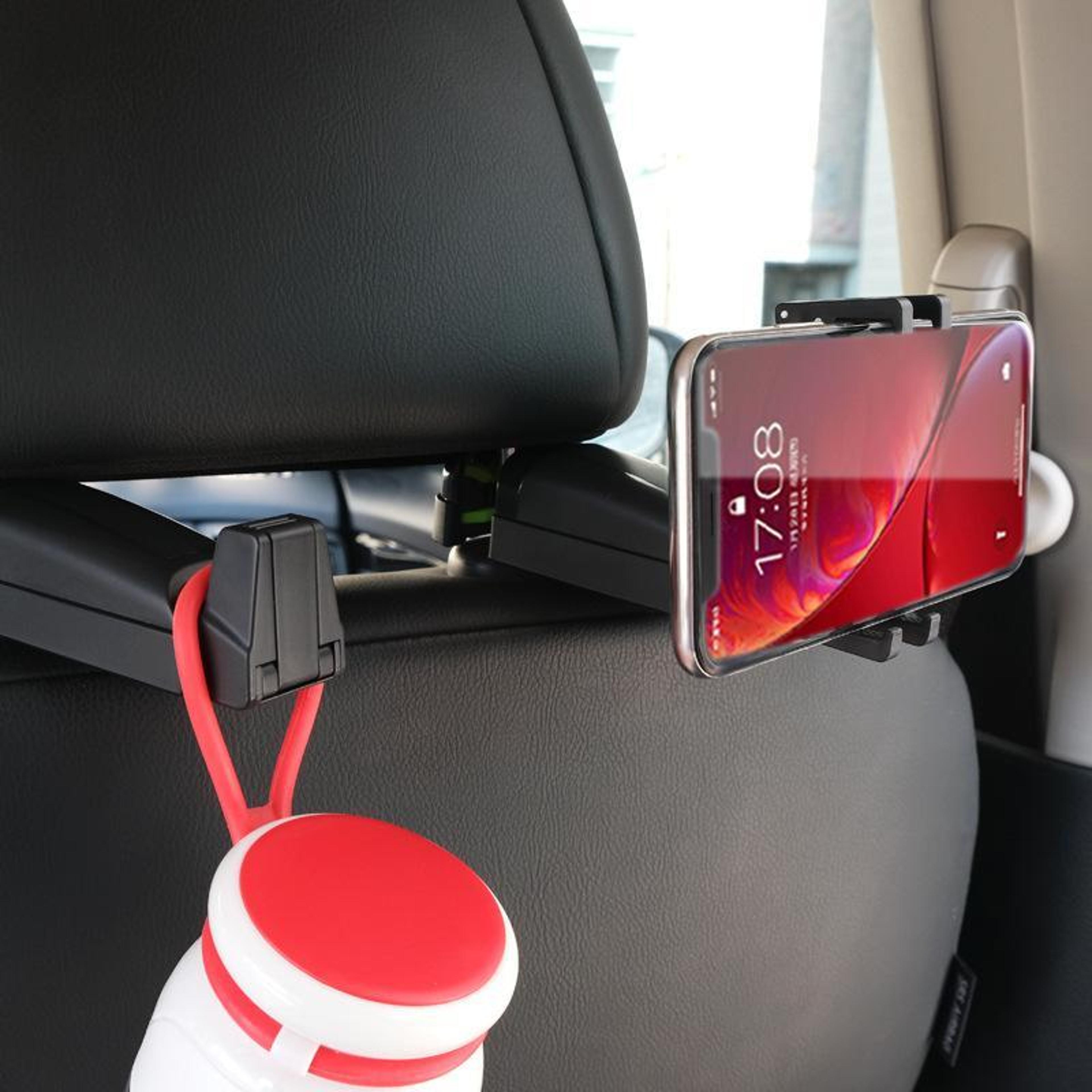 extendable hidden headrest car phone holder for backseat travel