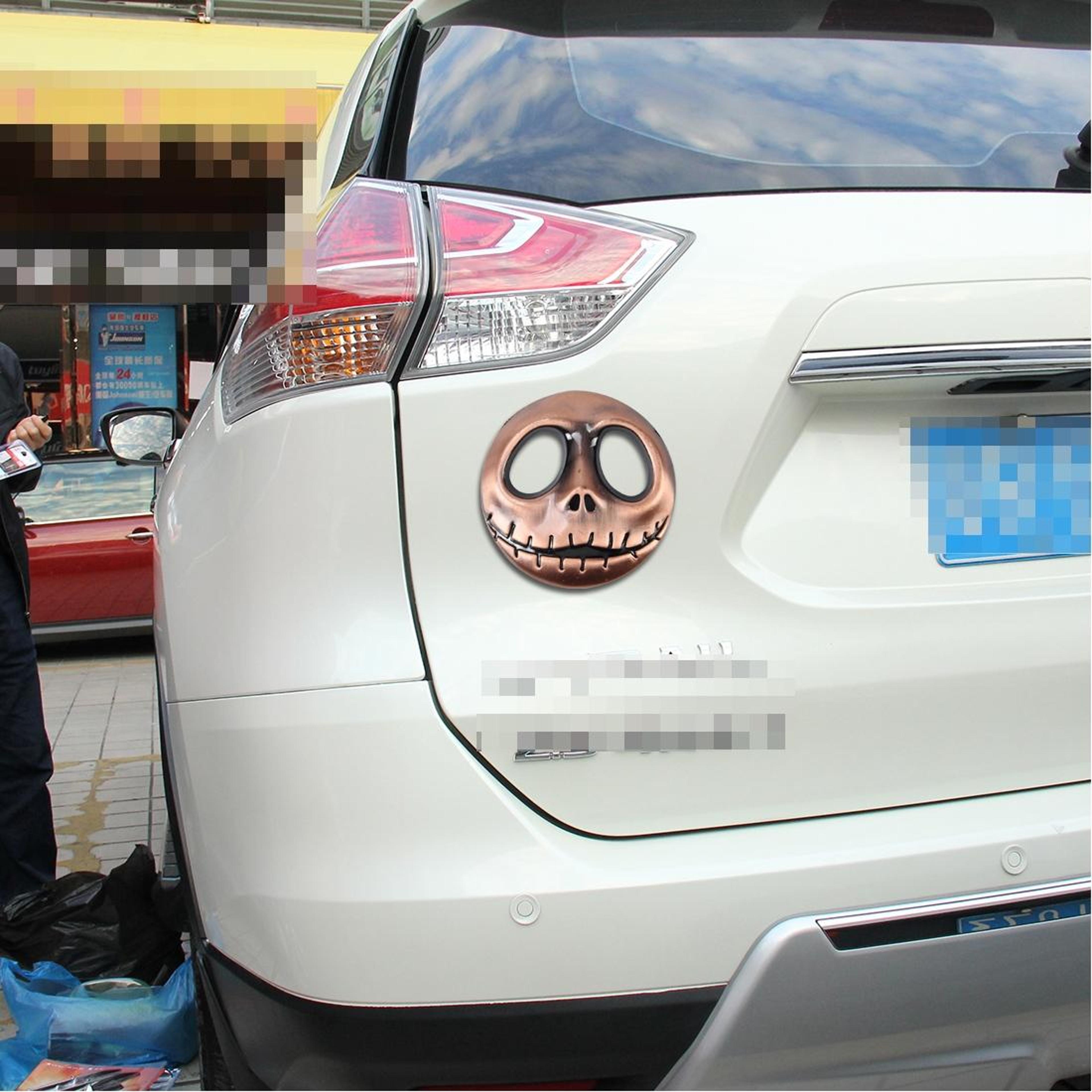 skull bone 3d metal car emblem sticker waterproof auto decal for cars, trucks & motorcycles
