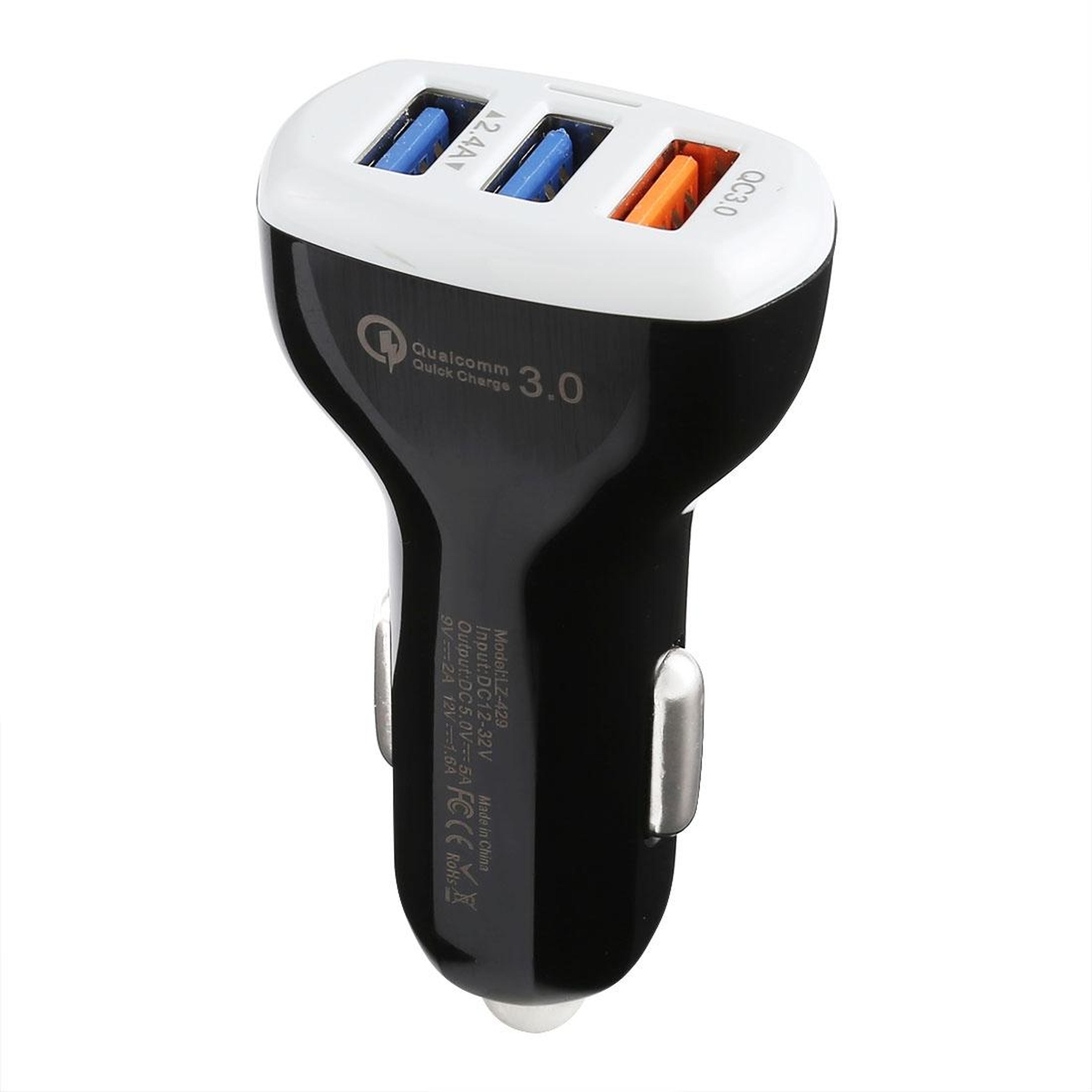 qc3.0 fast usb car charger 3 port smart charging adapter for phones, tablets & gps
