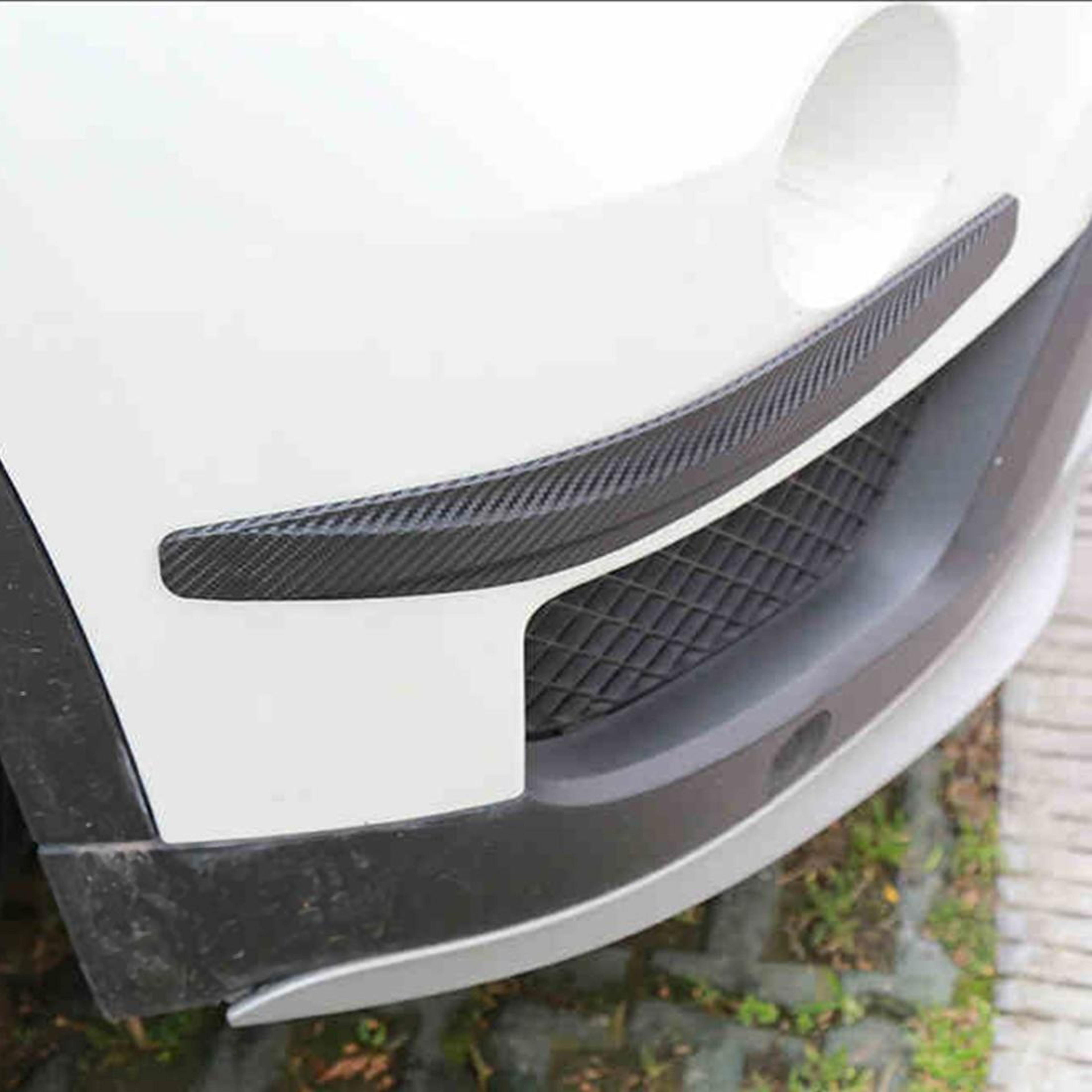 universal carbon fiber bumper guard strips, anti-scratch car bumper protector (2pcs)