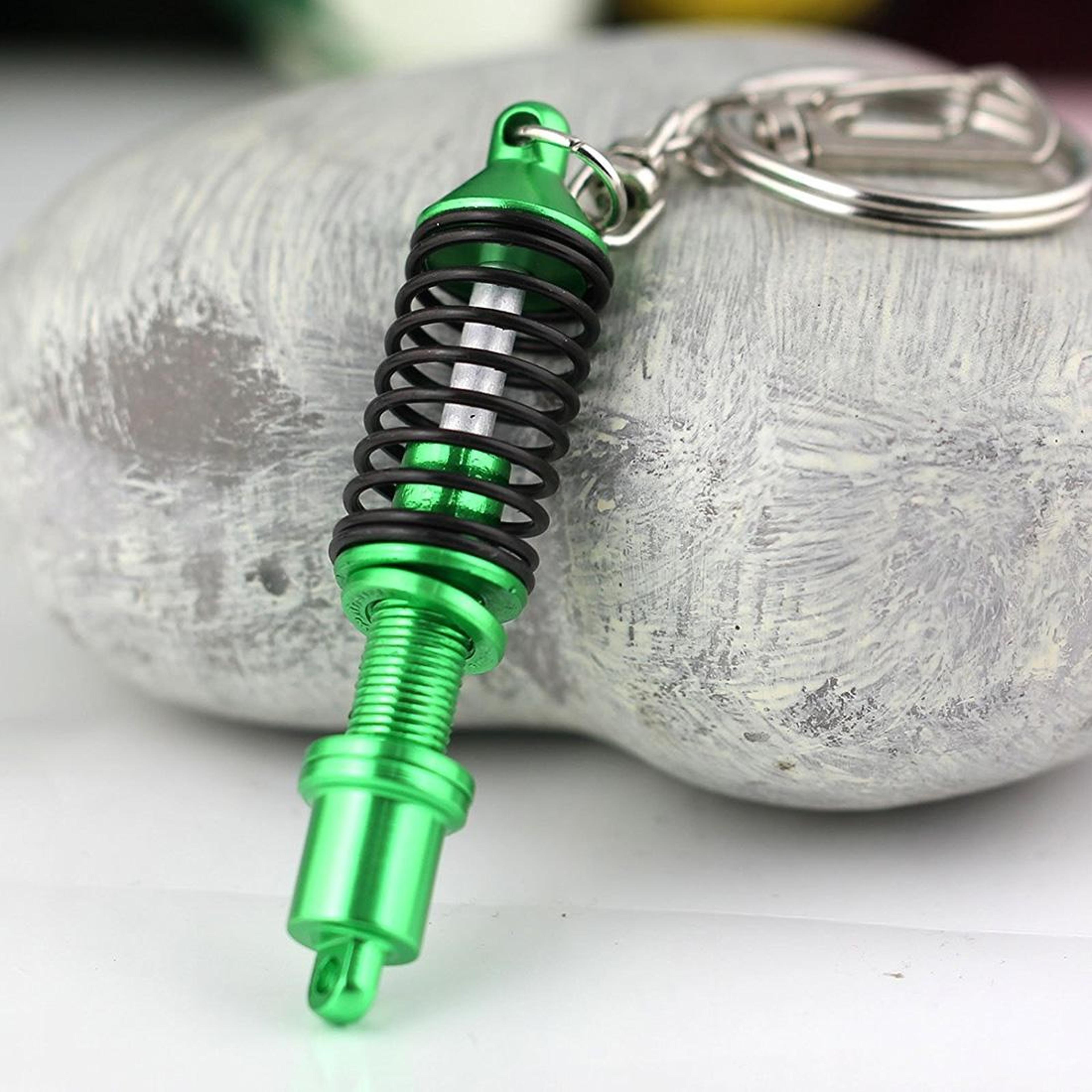 mini suspension shock absorber keychain, metal spring car key ring gift