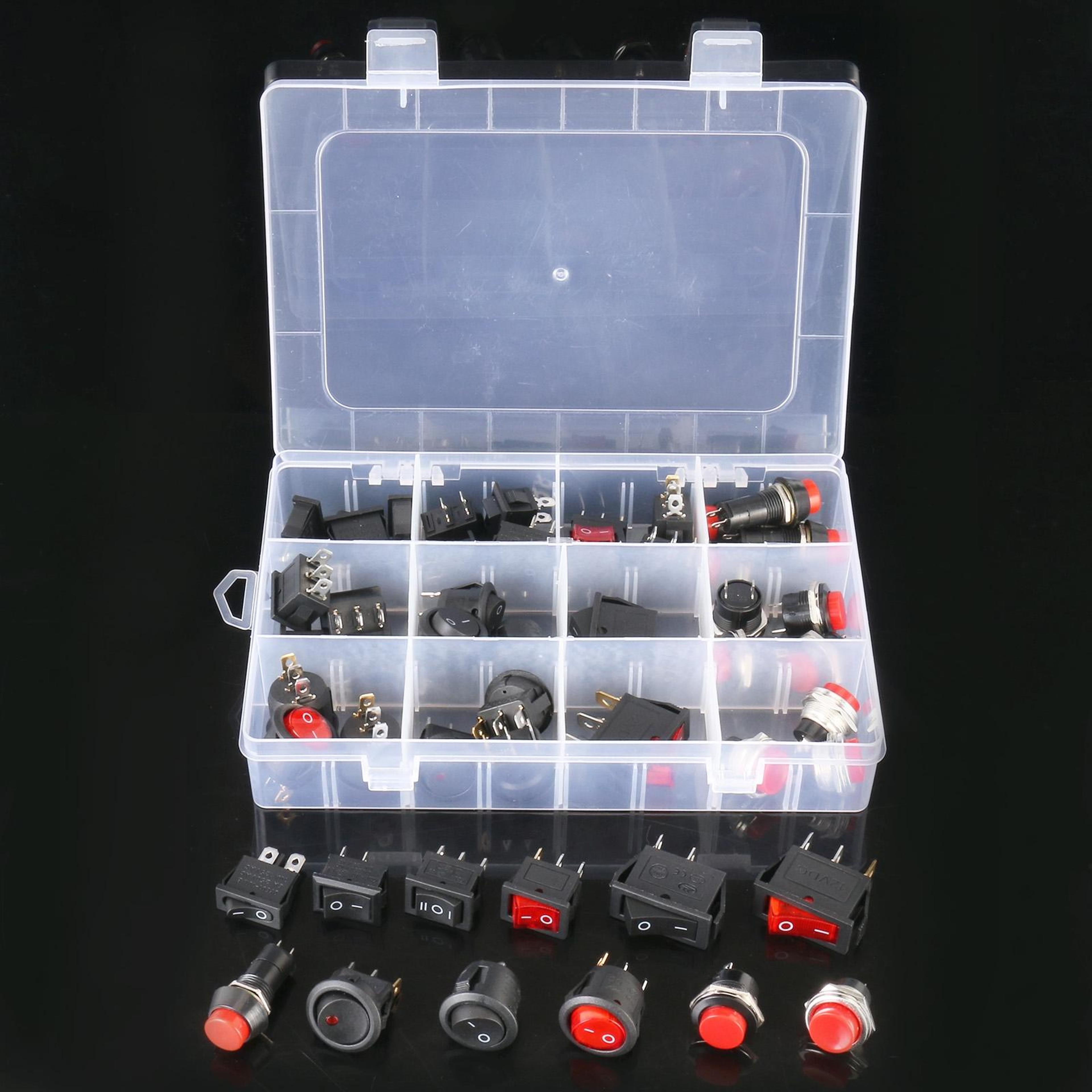 50-piece universal power switch button assortment kit for diy electronics & repairs