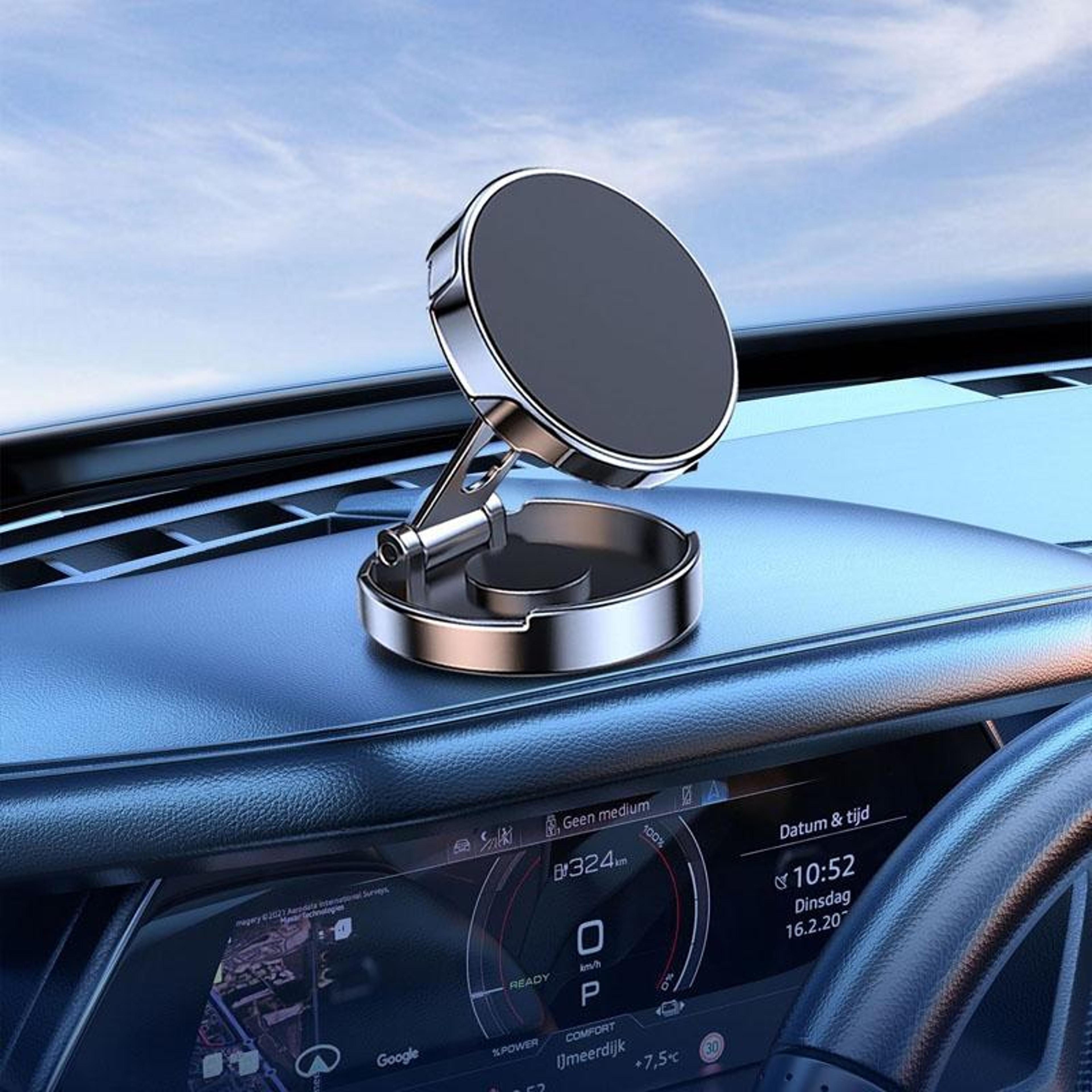 magnetic car phone holder foldable dashboard mount with 360° rotation