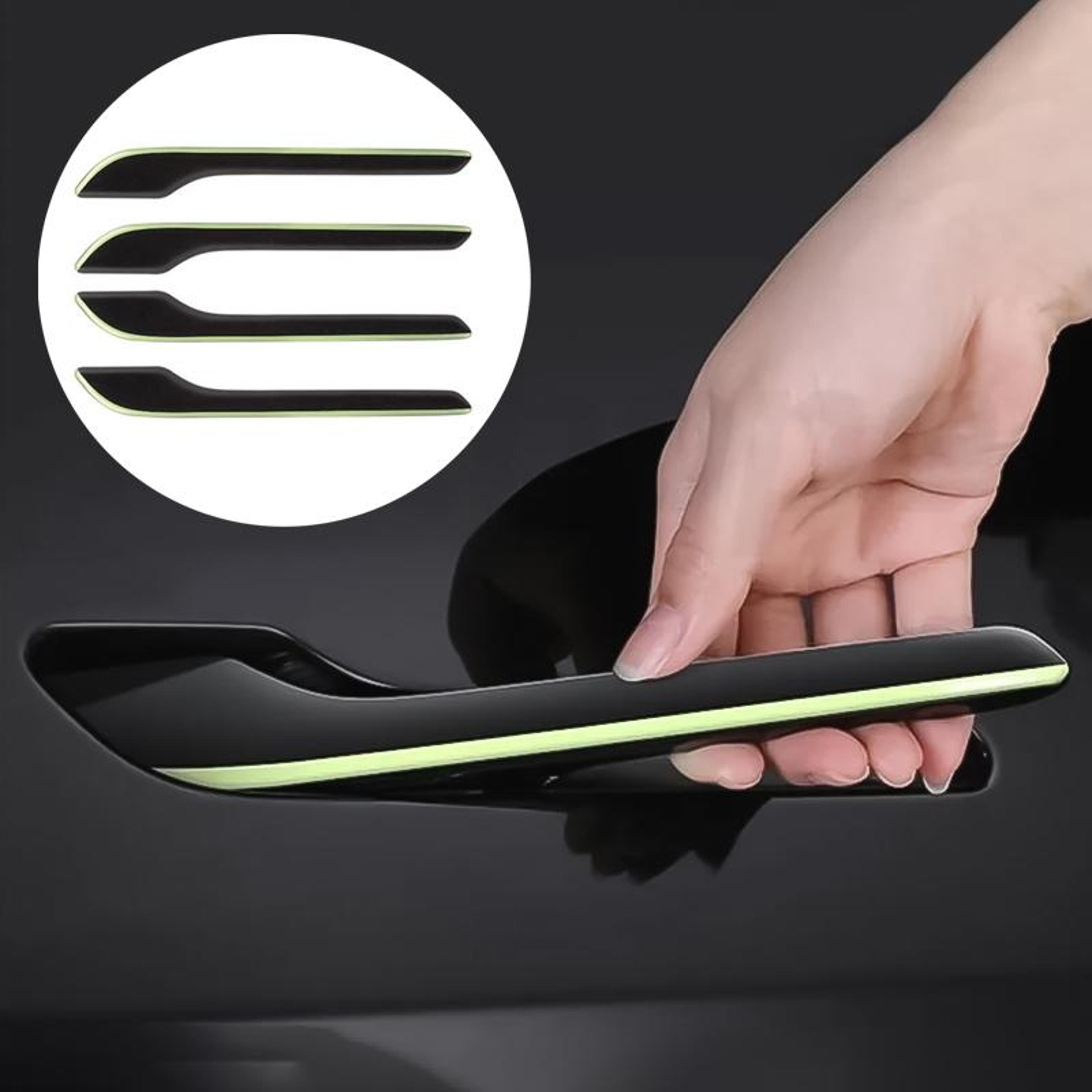tesla model 3/y glowguard door handle protector stickers 4-pack, luminous anti-scratch trim
