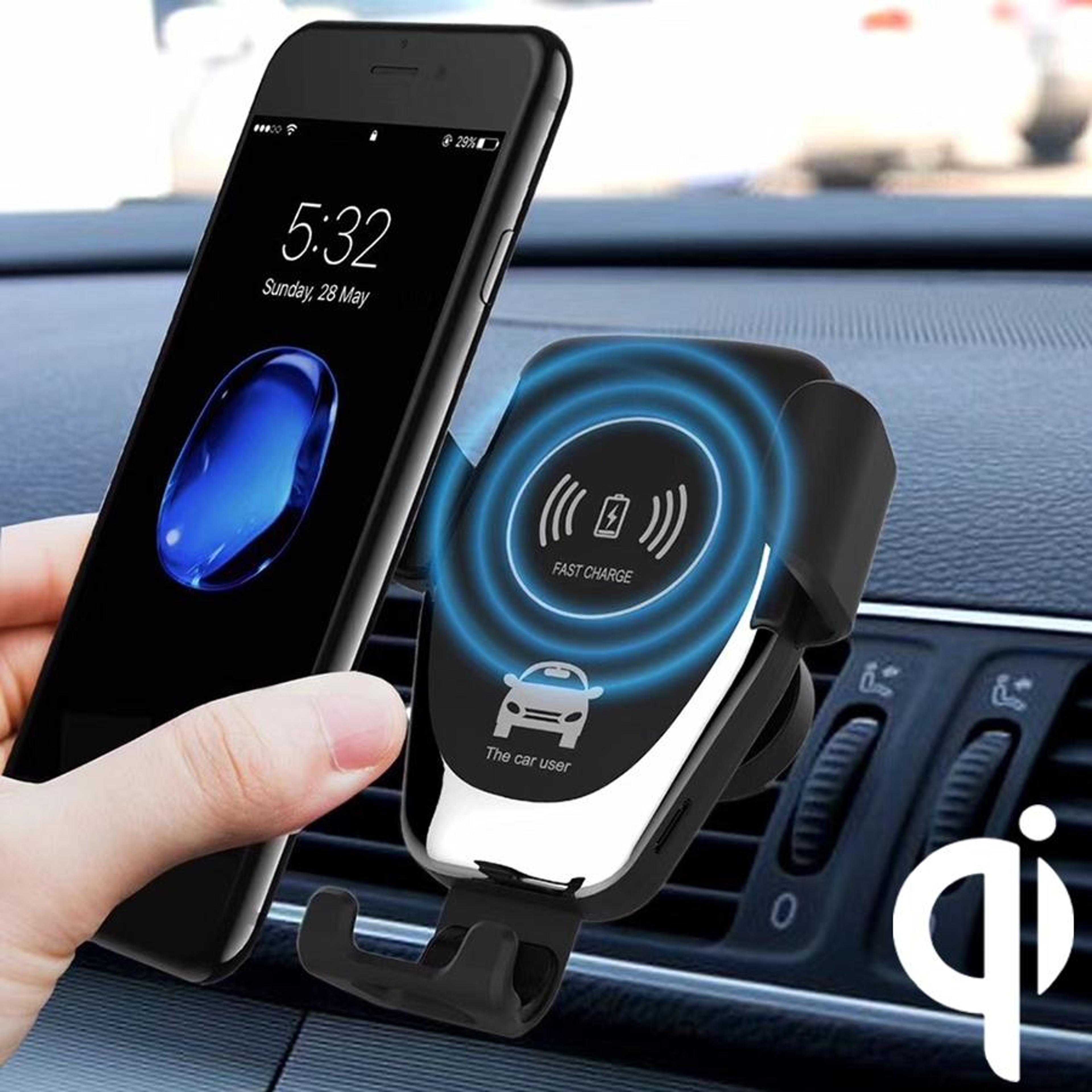 magnetic grip gravity wireless car charger mount for safe hands-free driving