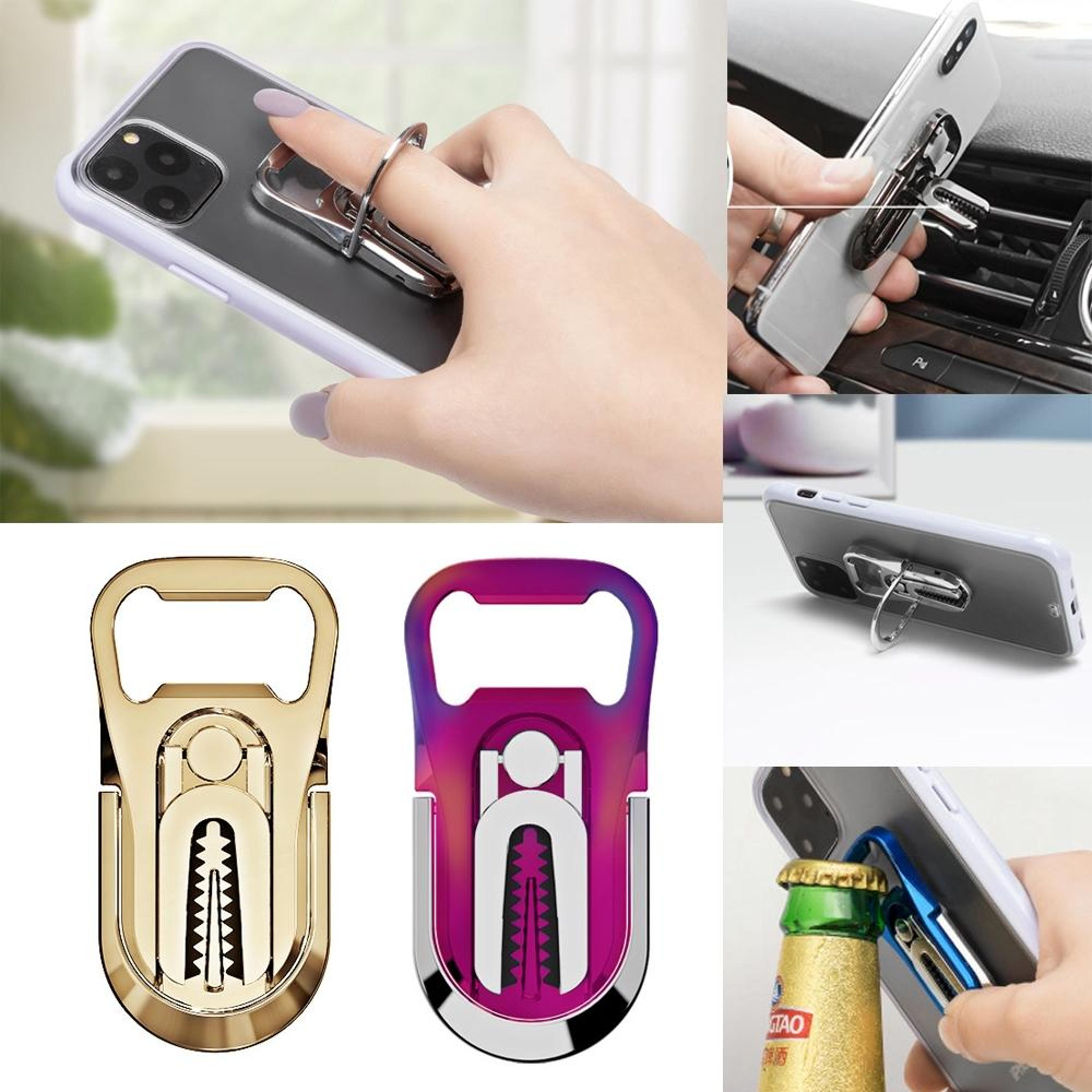 car air vent phone holder ring grip & bottle opener stand