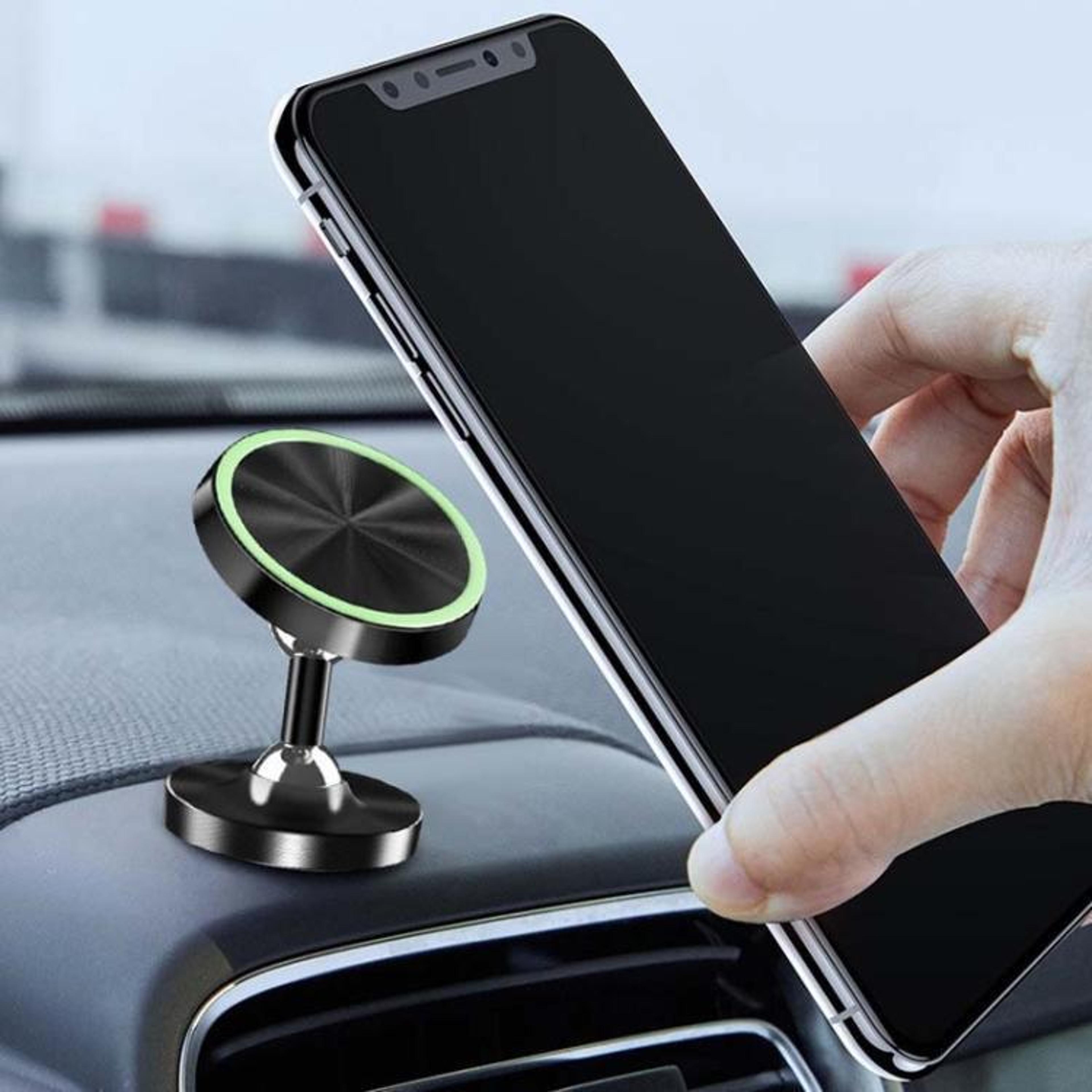 dual ball magnetic car phone holder for dashboard & air vent universal aluminum alloy mount