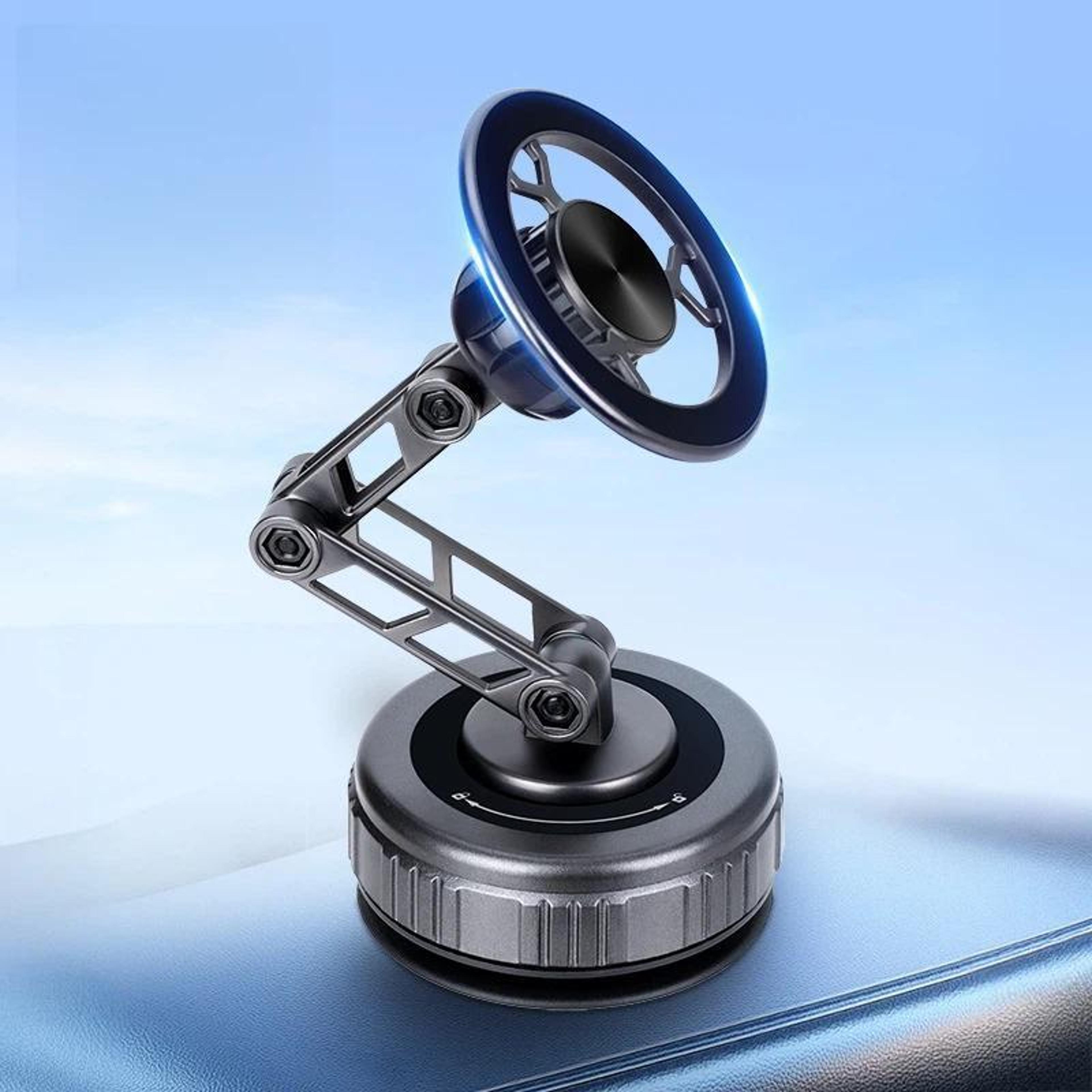 vacuum suction magnetic car phone holder with adjustable mechanical arm