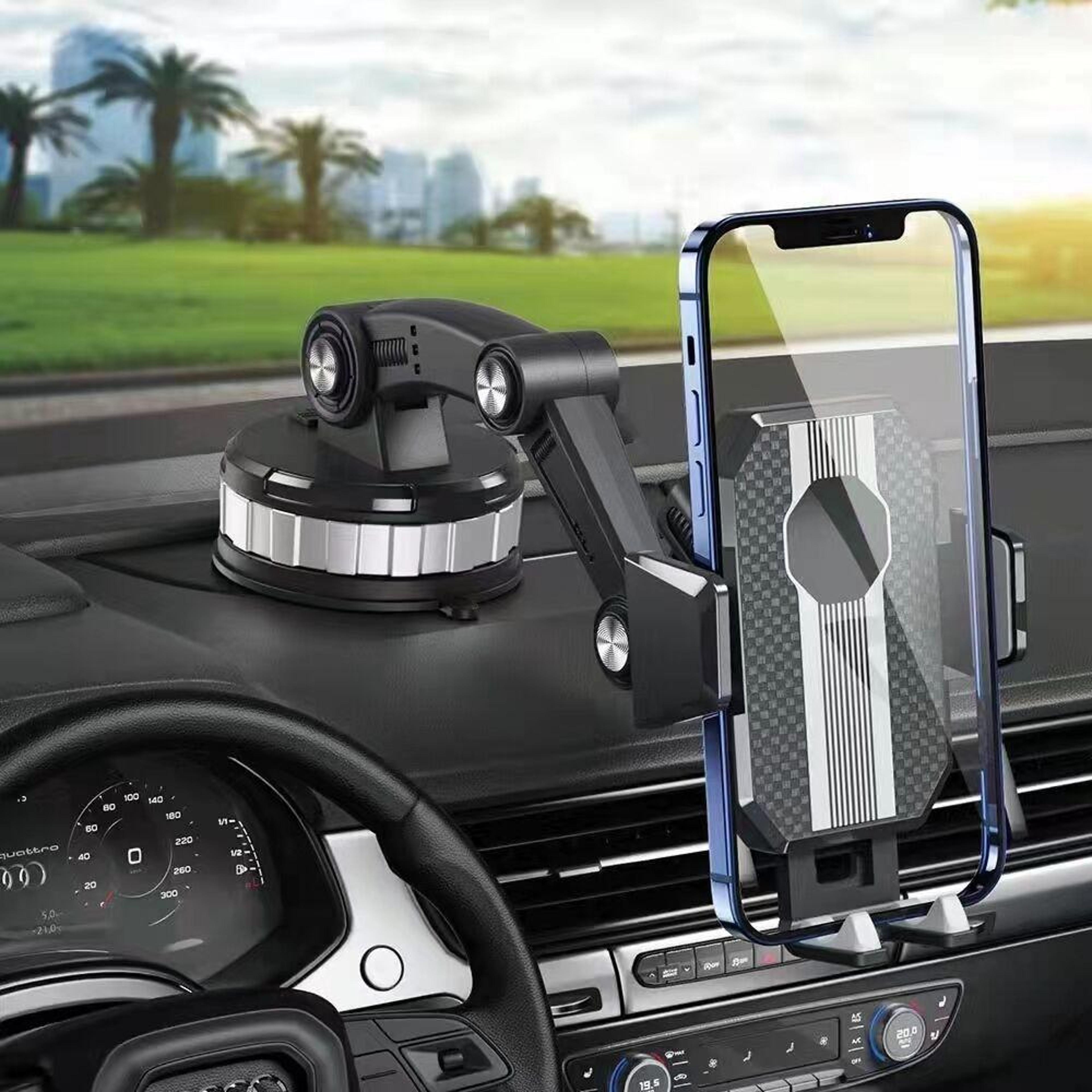suction cup car phone holder for dashboard & windshield