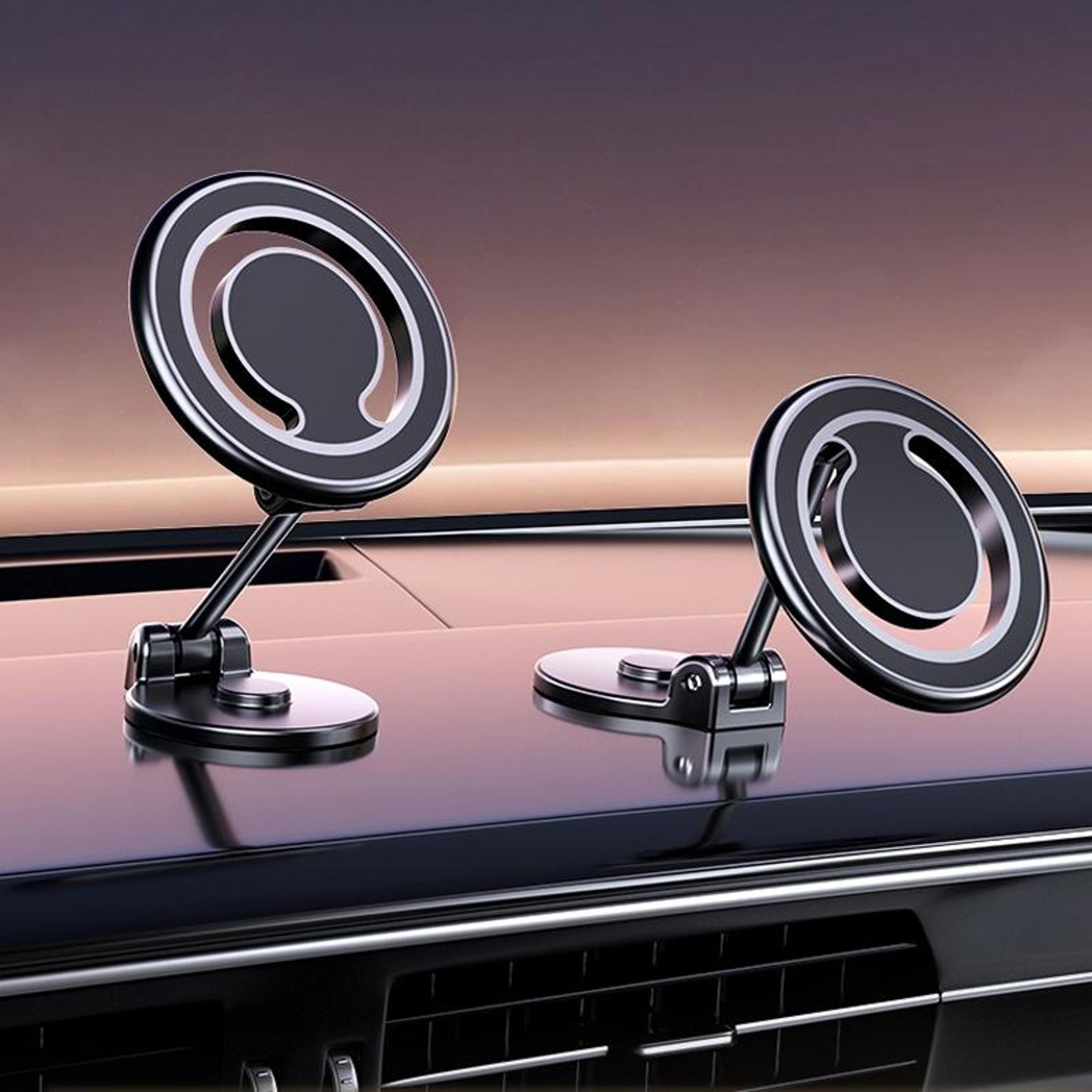 d33 foldable magnetic car phone holder with 360° rotation dashboard mount