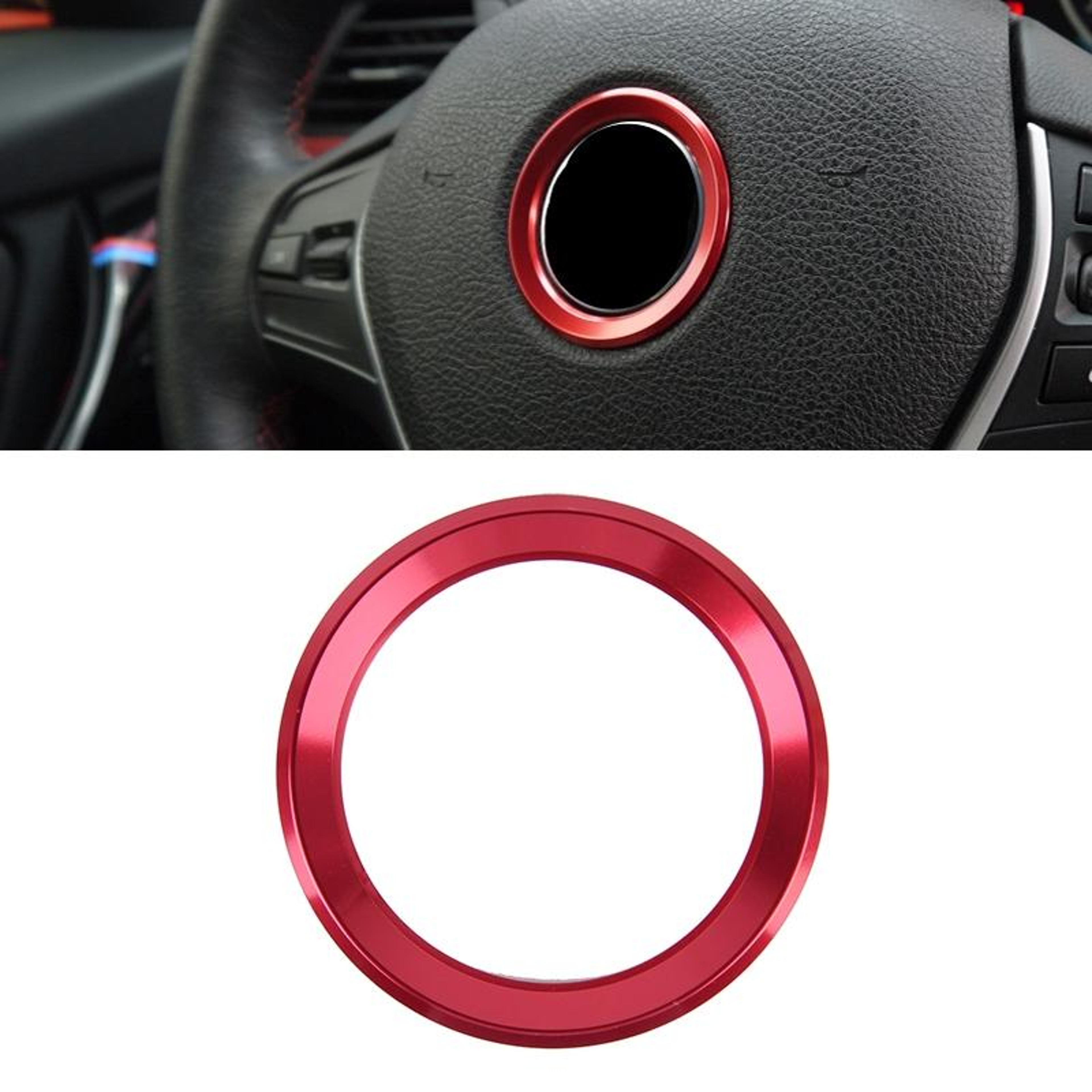 bmw aluminium alloy steering wheel trim ring cover sticker