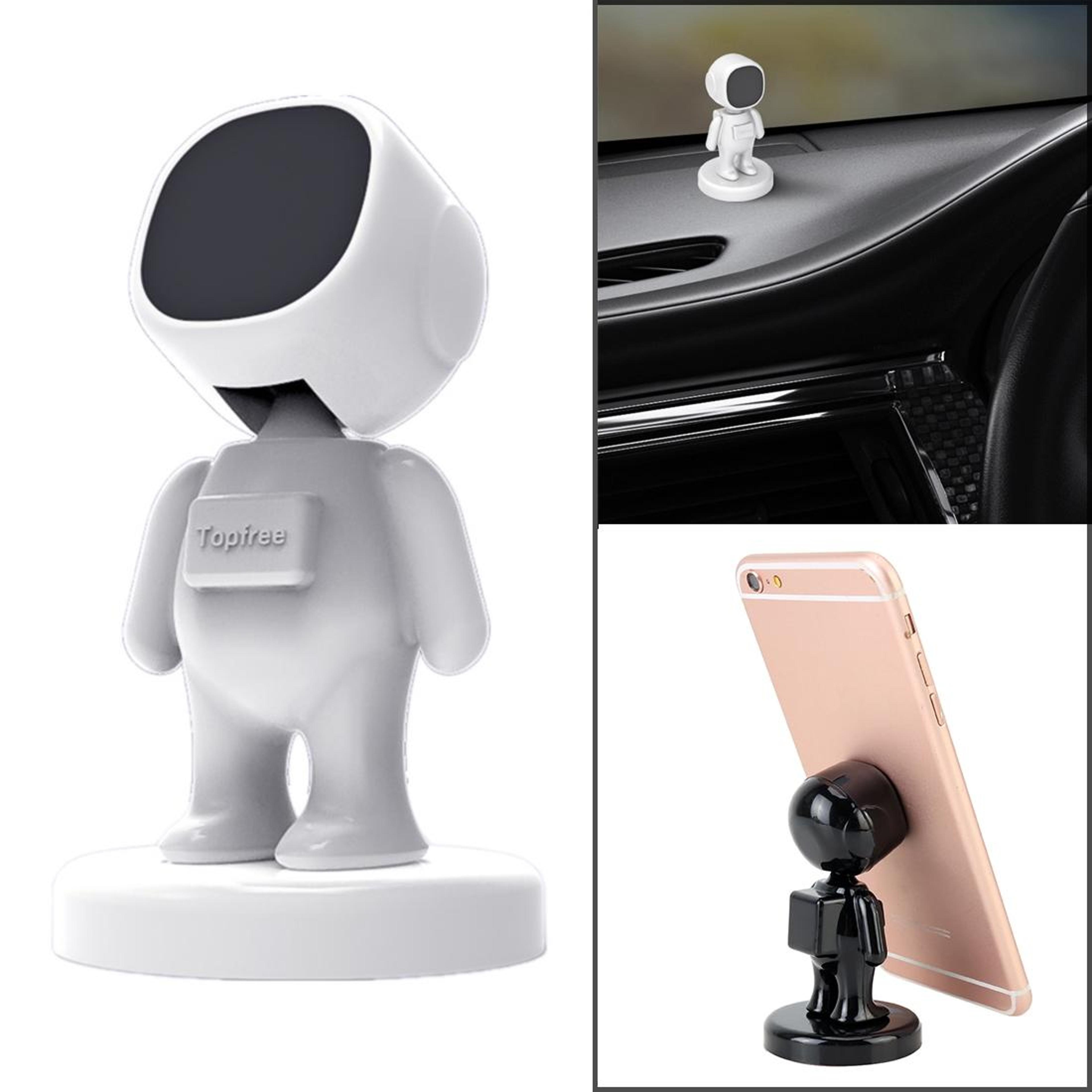 cute little people magnetic phone holder 360° adjustable car phone mount stand