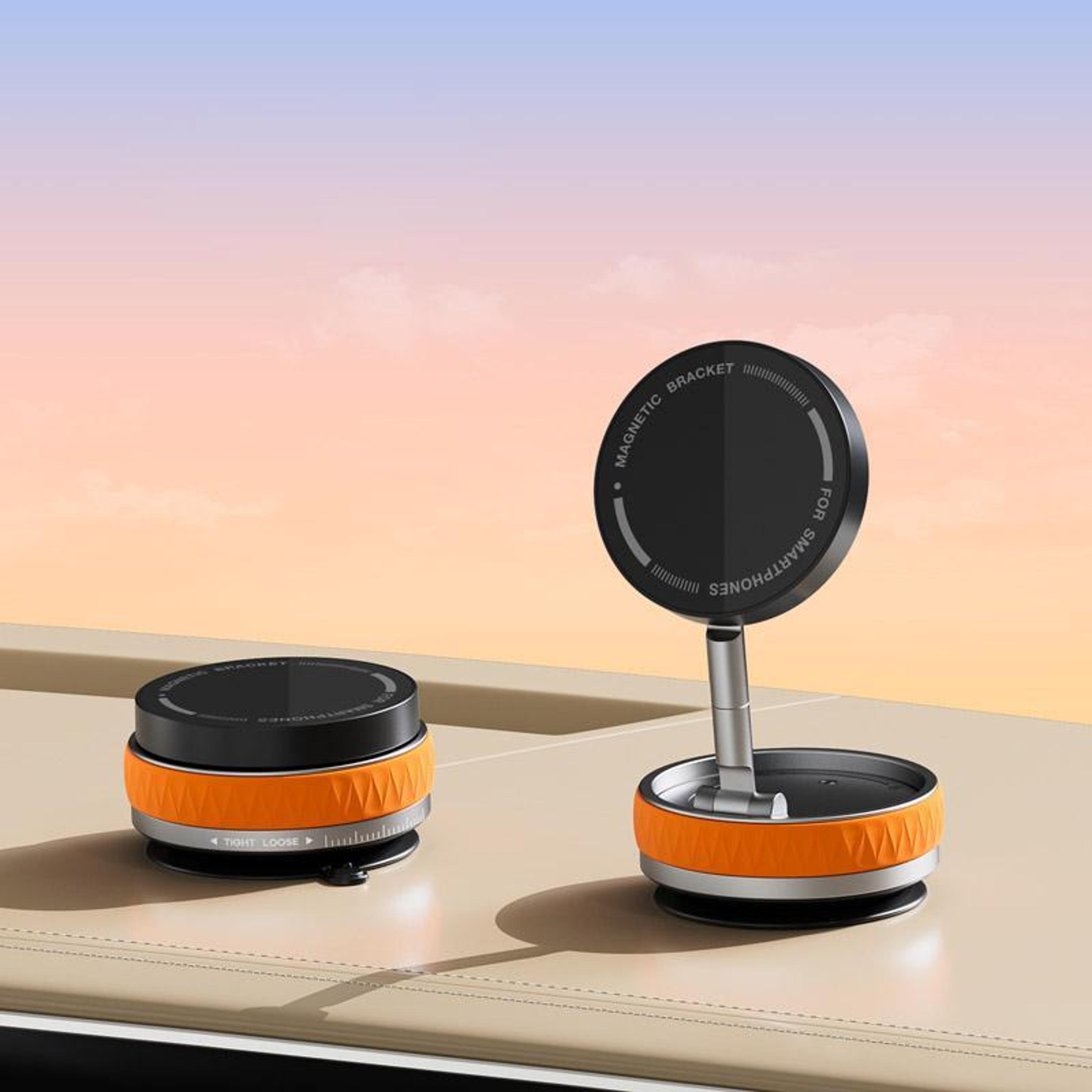 360° magnetic phone holder for car vacuum suction rotatable foldable car phone mount