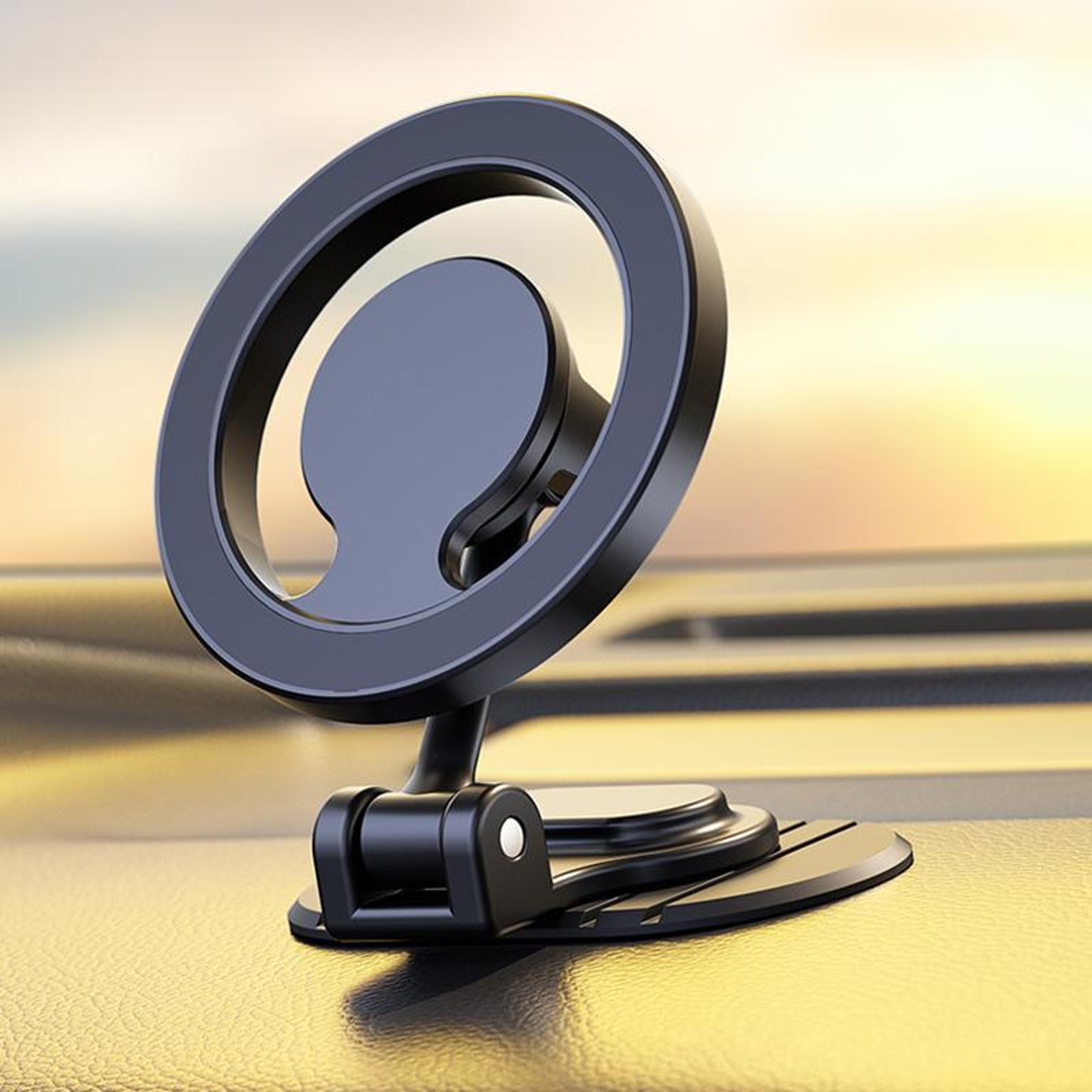magnetic car phone holder with 360° rotating foldable adhesive mount