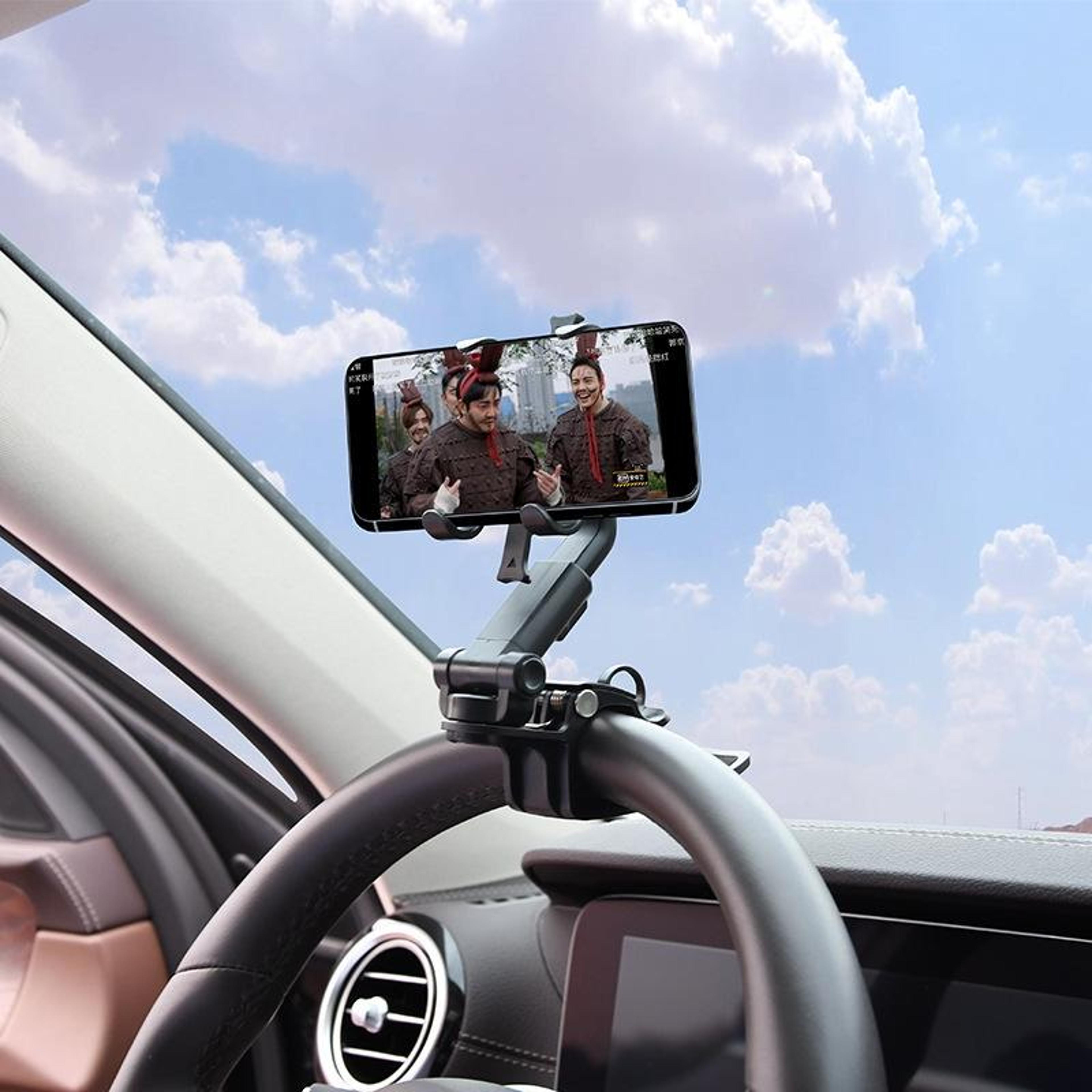 universal car phone holder sun visor & dashboard phone mount with 360° rotation
