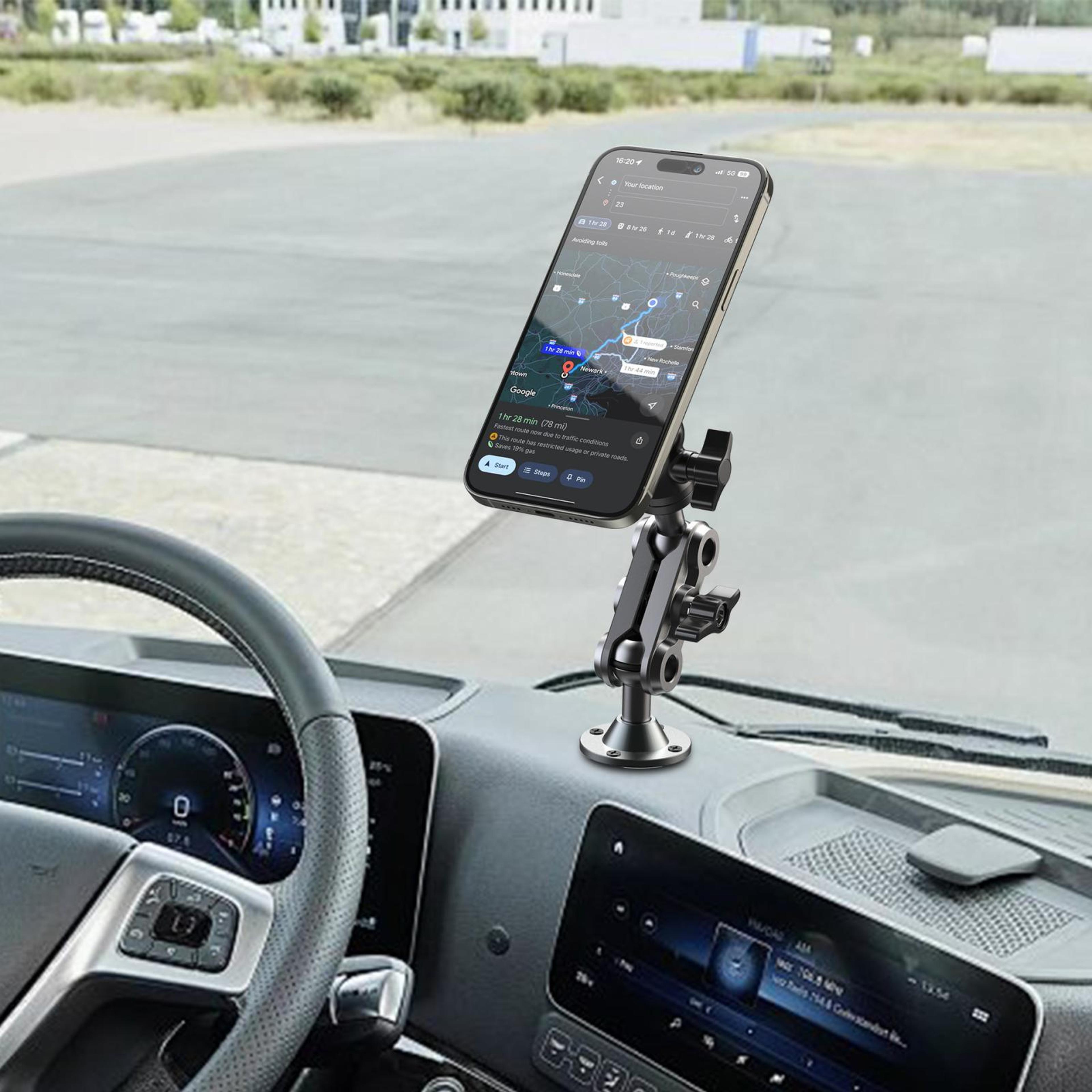 magnetic car phone holder 360° adjustable center console phone mount with telescopic arm