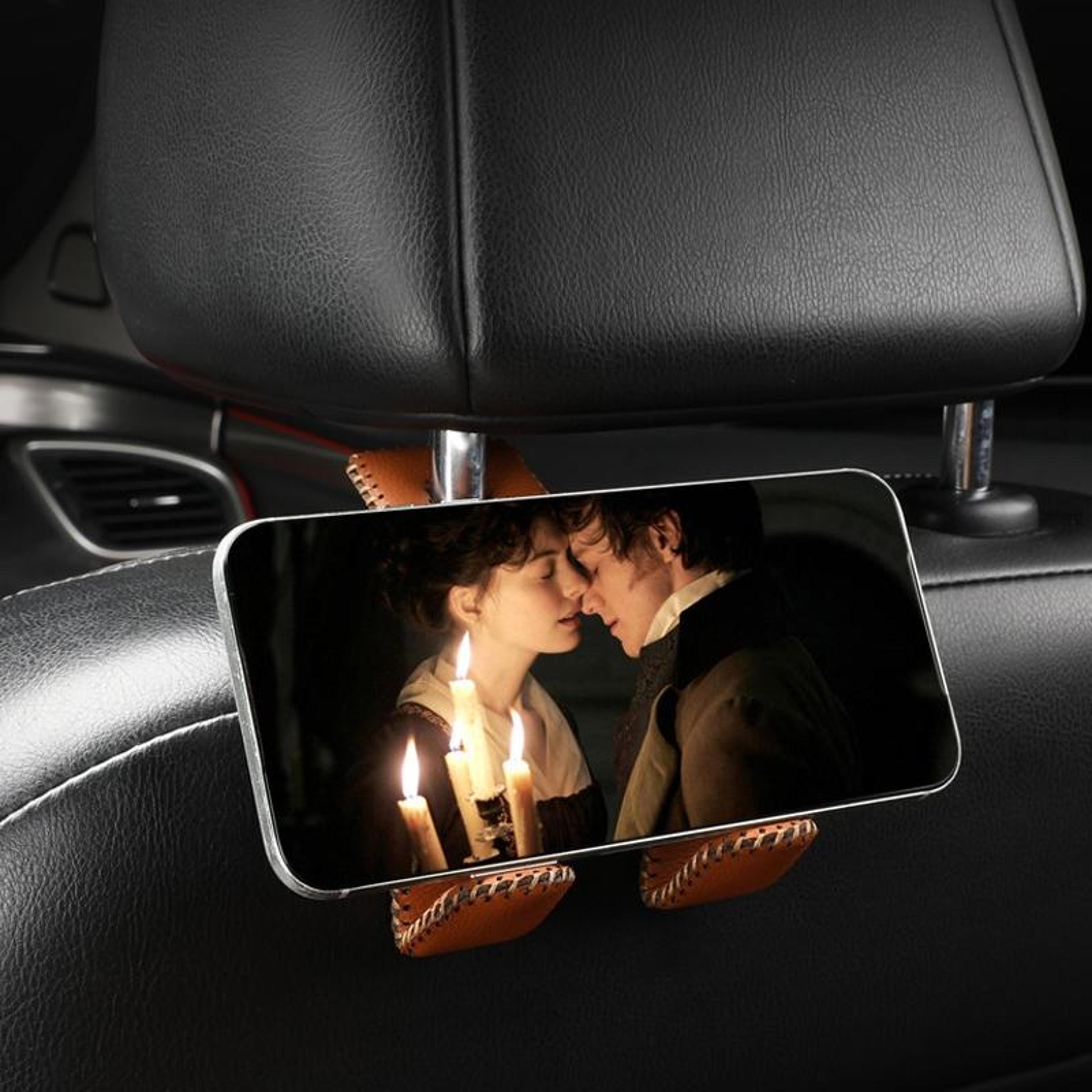 stainless steel car headrest hook and car phone holder heavy duty rear seat organizer