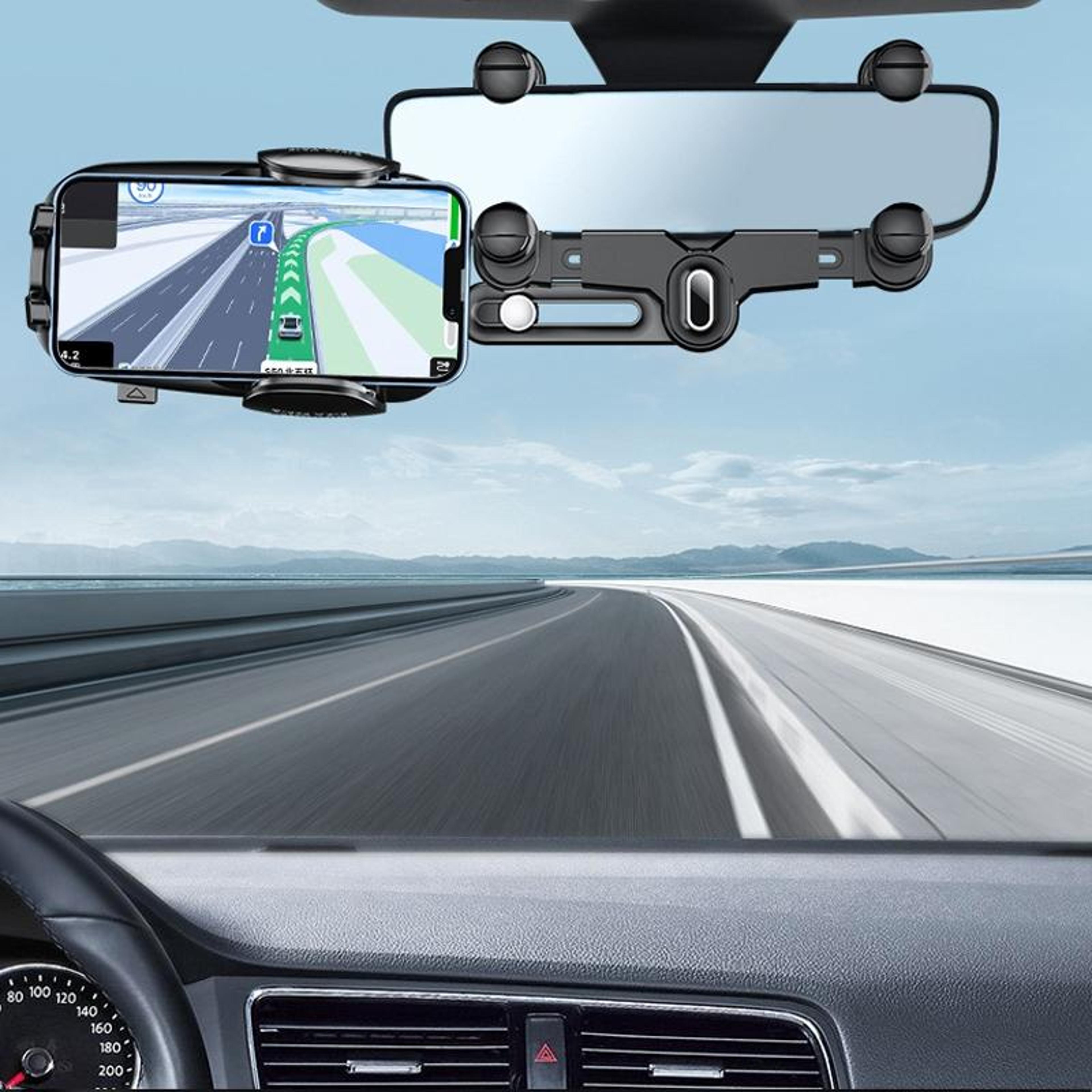 360° rotating car phone holder rearview mirror phone mount retractable car navigation holder