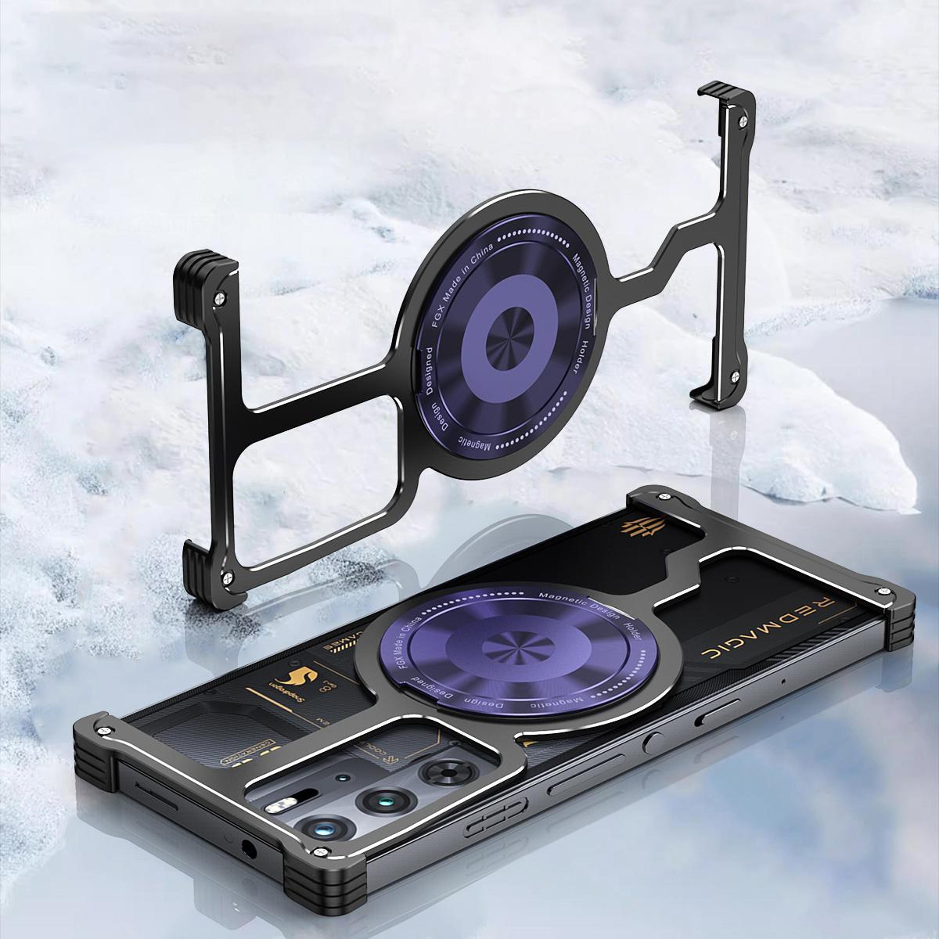 red magic 10 pro 9 pro magnetic phone case armor alloy metal phone case with 360 degree ring stand