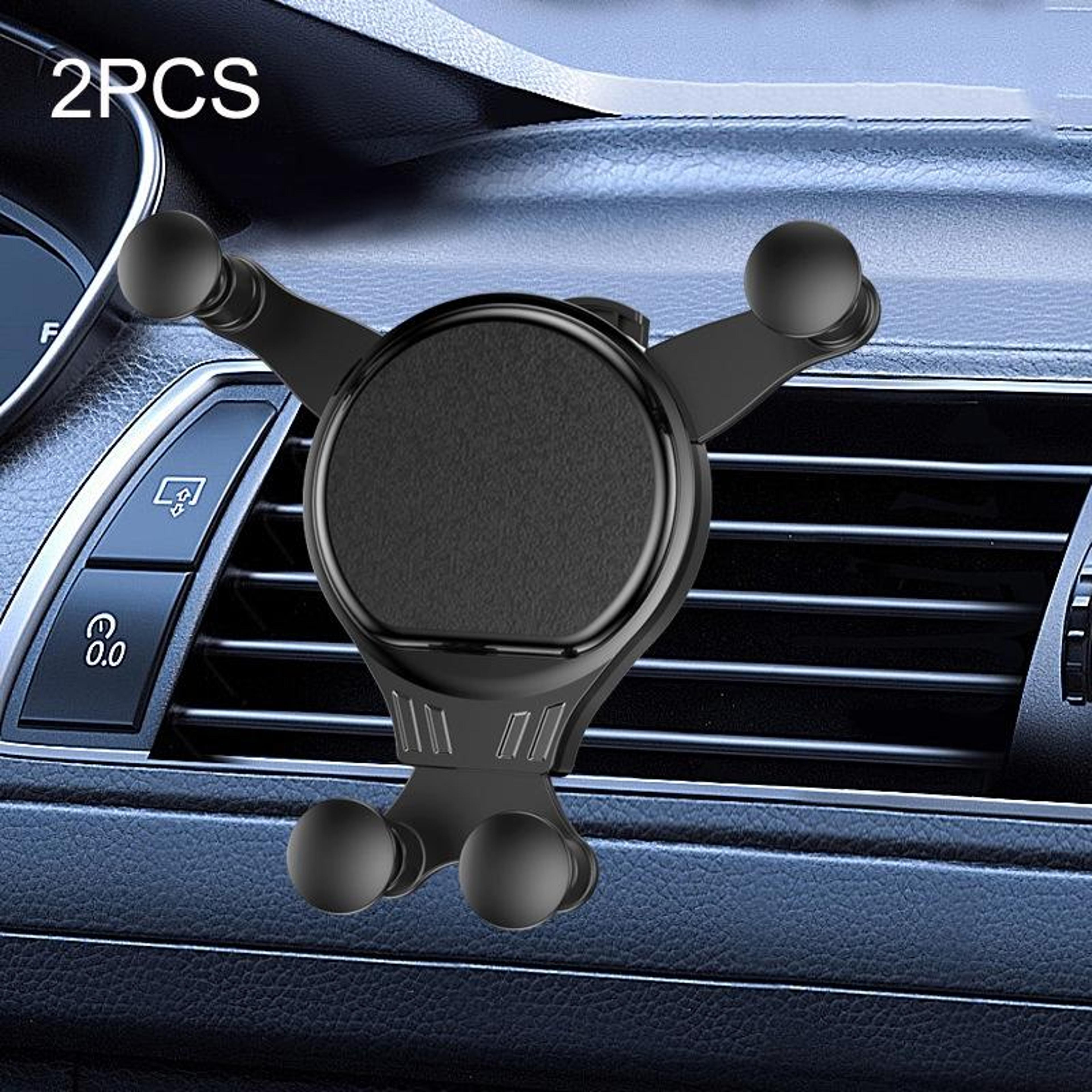 universal 360 rotating car phone holder air vent clip mount with secure lock grip 2 pcs