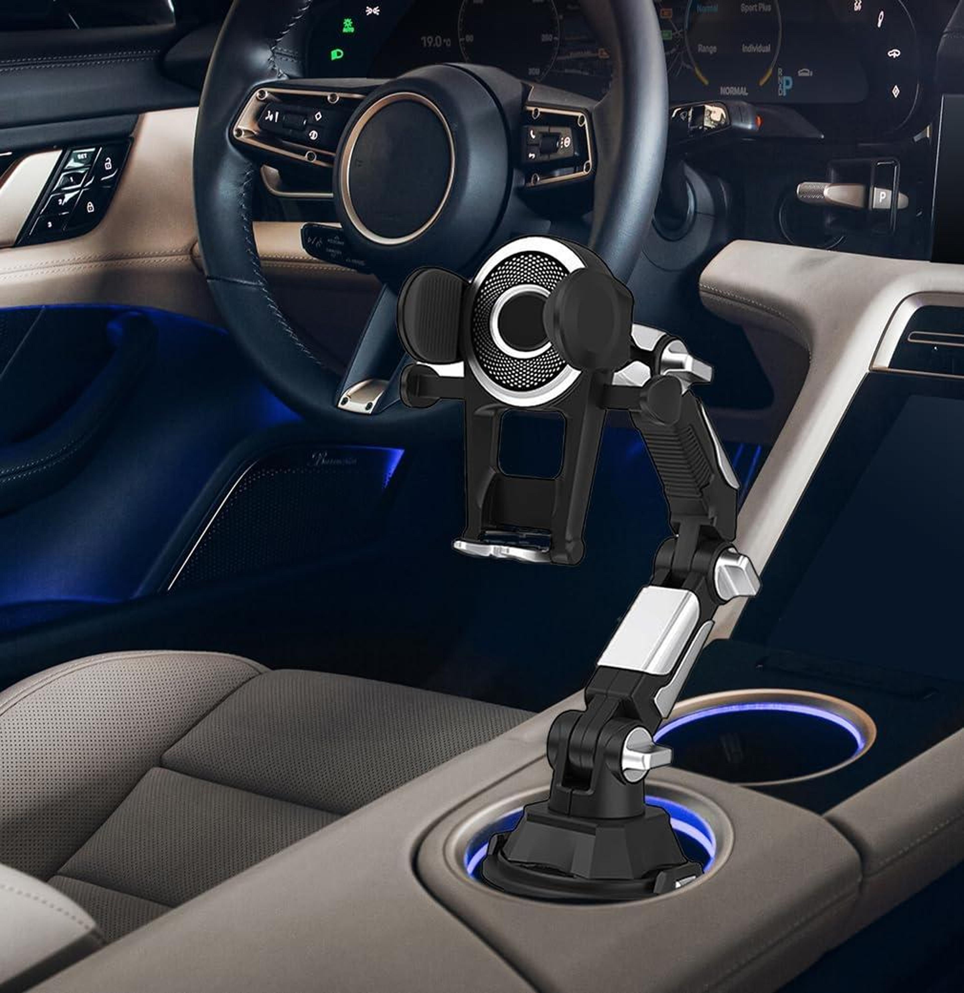 universal car cup phone holder adjustable 360 rotating car phone mount for 4 to 7 inch smartphones