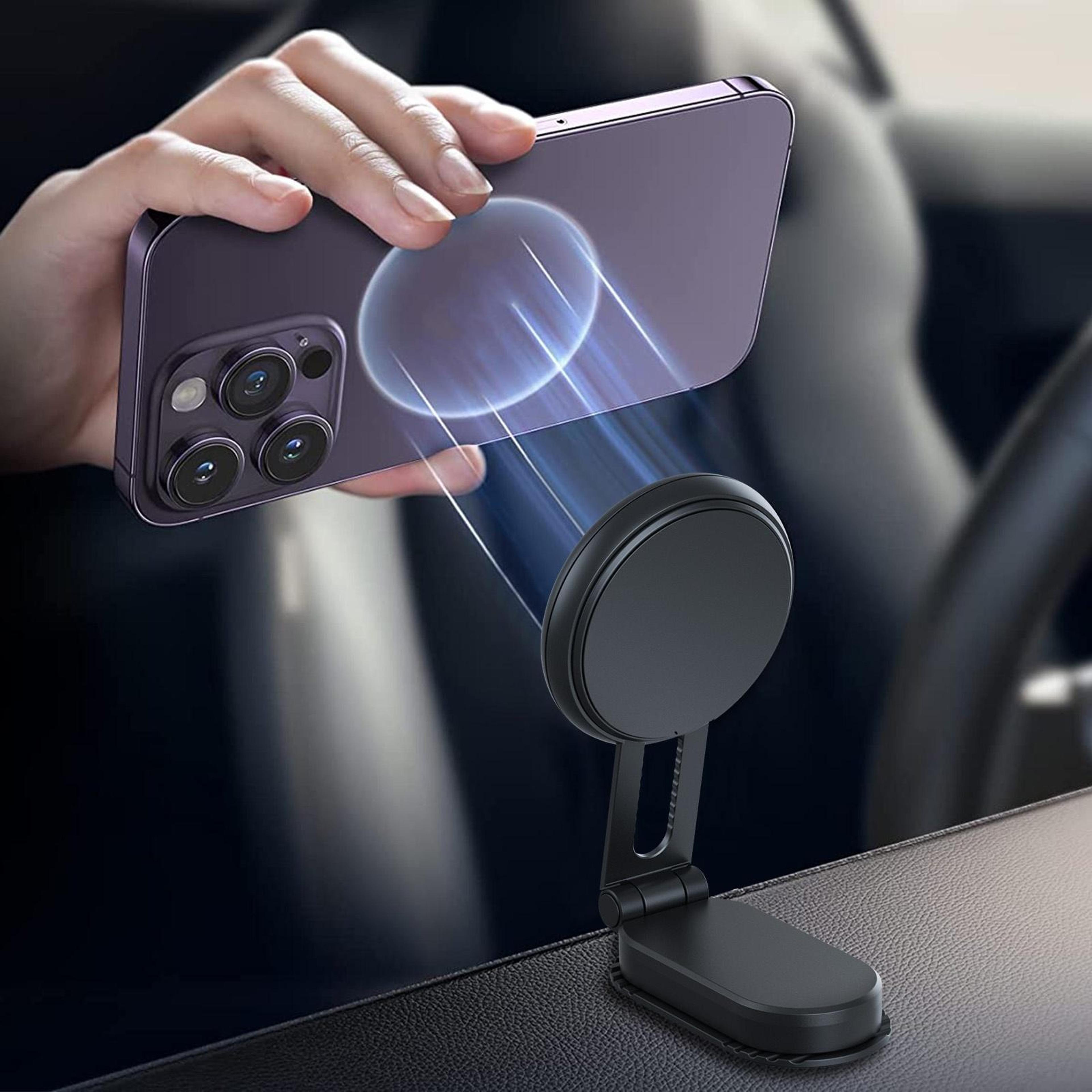 retractable car phone holder foldable dashboard phone mount with dual axis adjustment