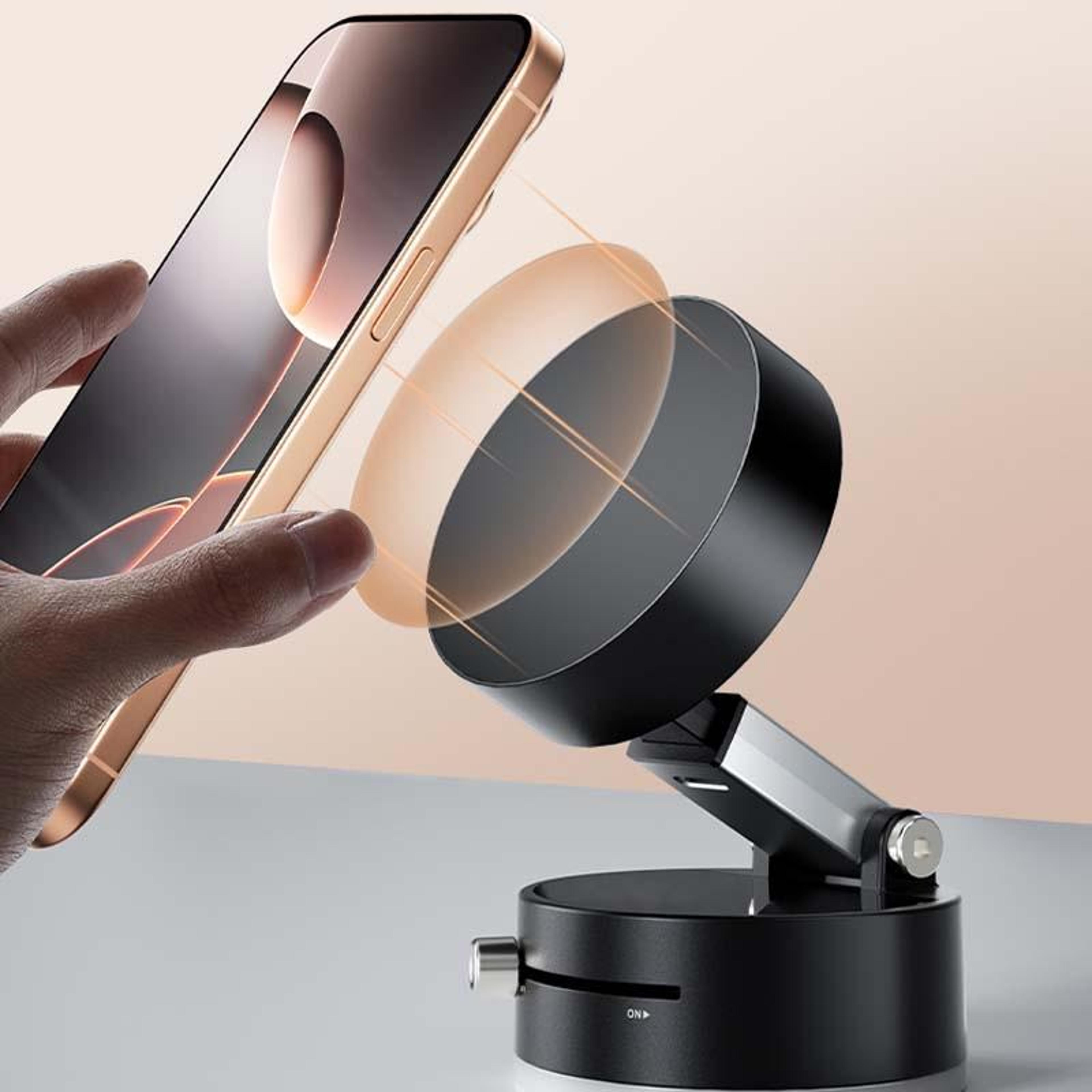 magnetic car phone mount foldable suction cup phone holder for dashboard windshield navigation