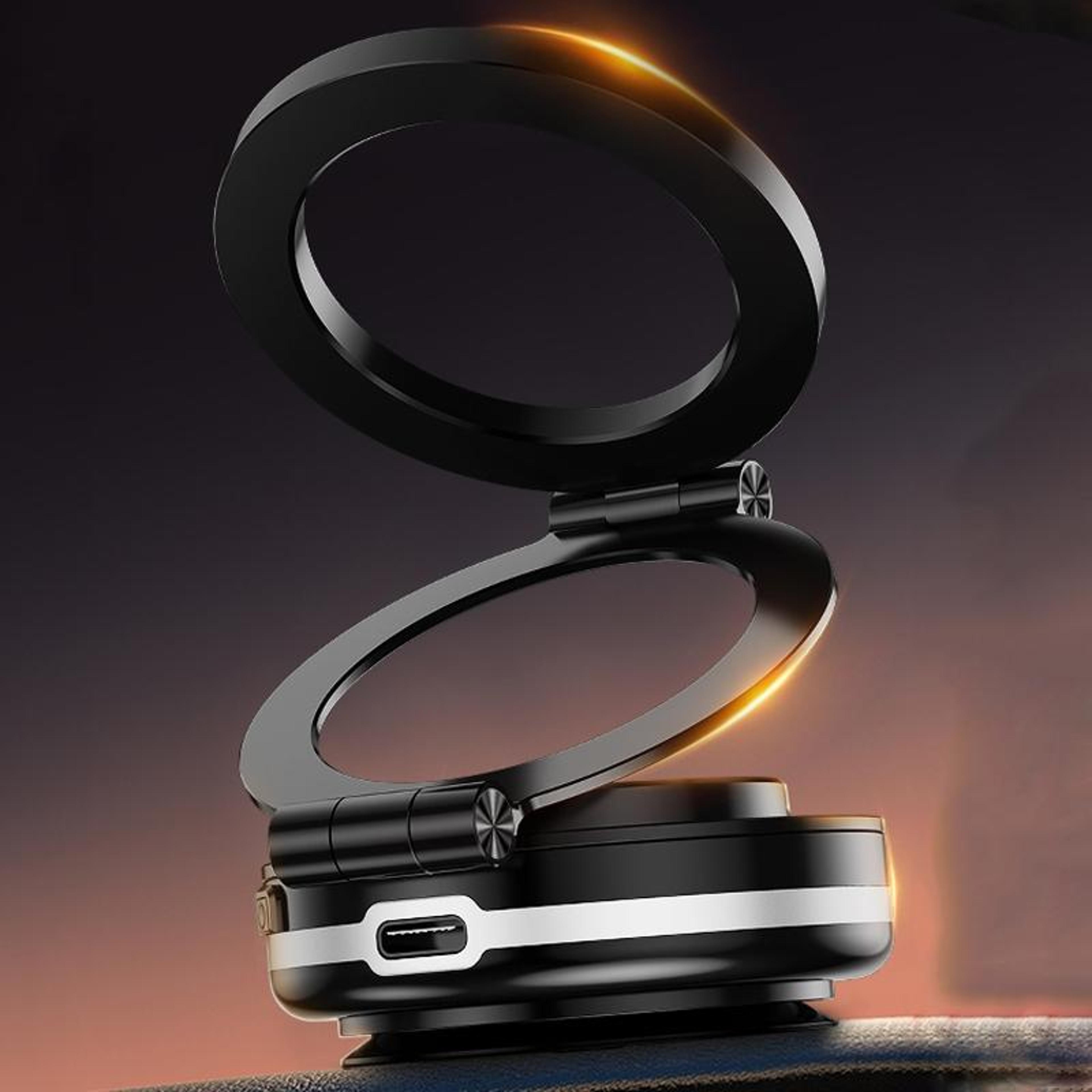 c2 magnetic car phone holder with vacuum suction cup & 360° rotating triple-axis mount