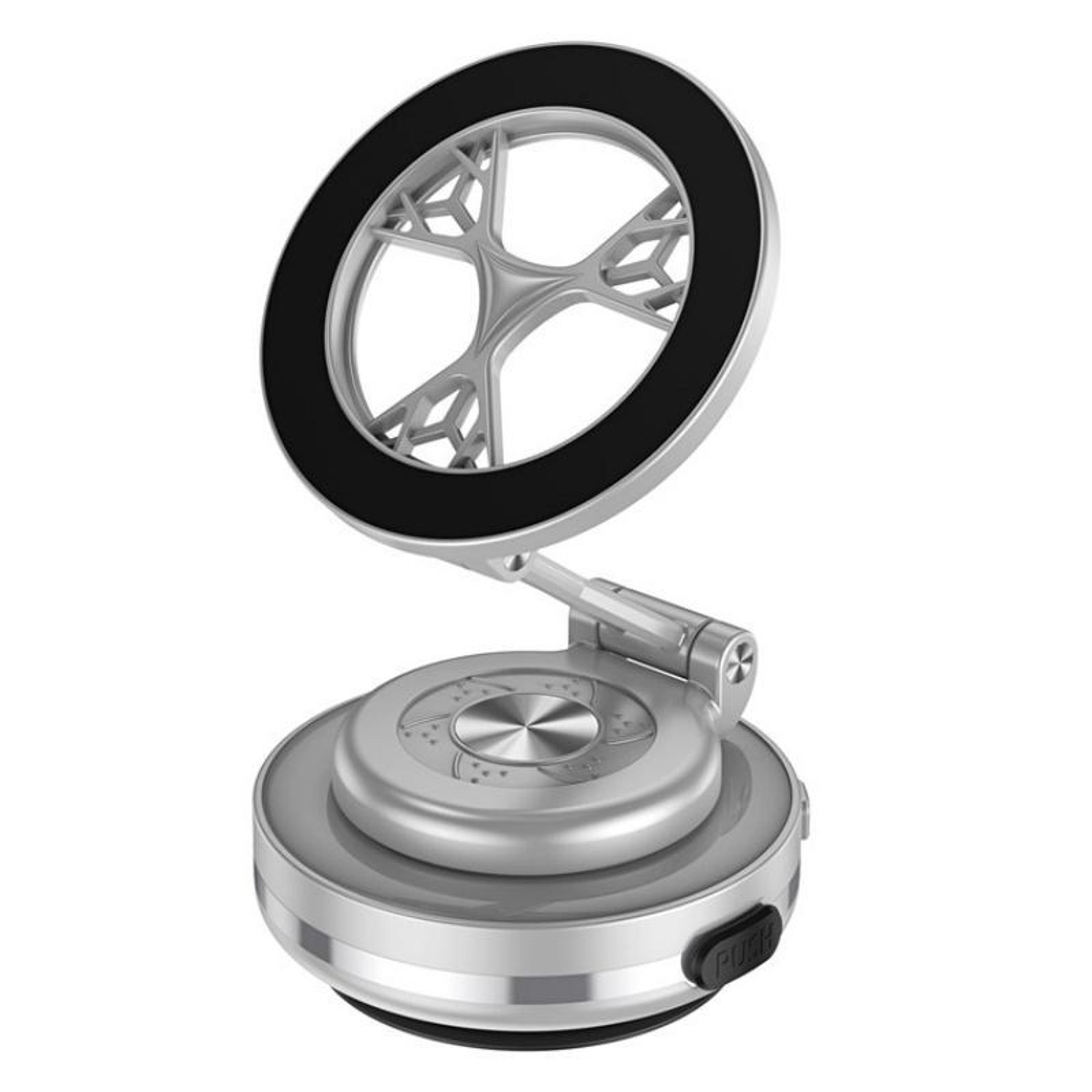 adjustable magnetic car phone holder with vacuum suction 360 rotating folding dashboard mount