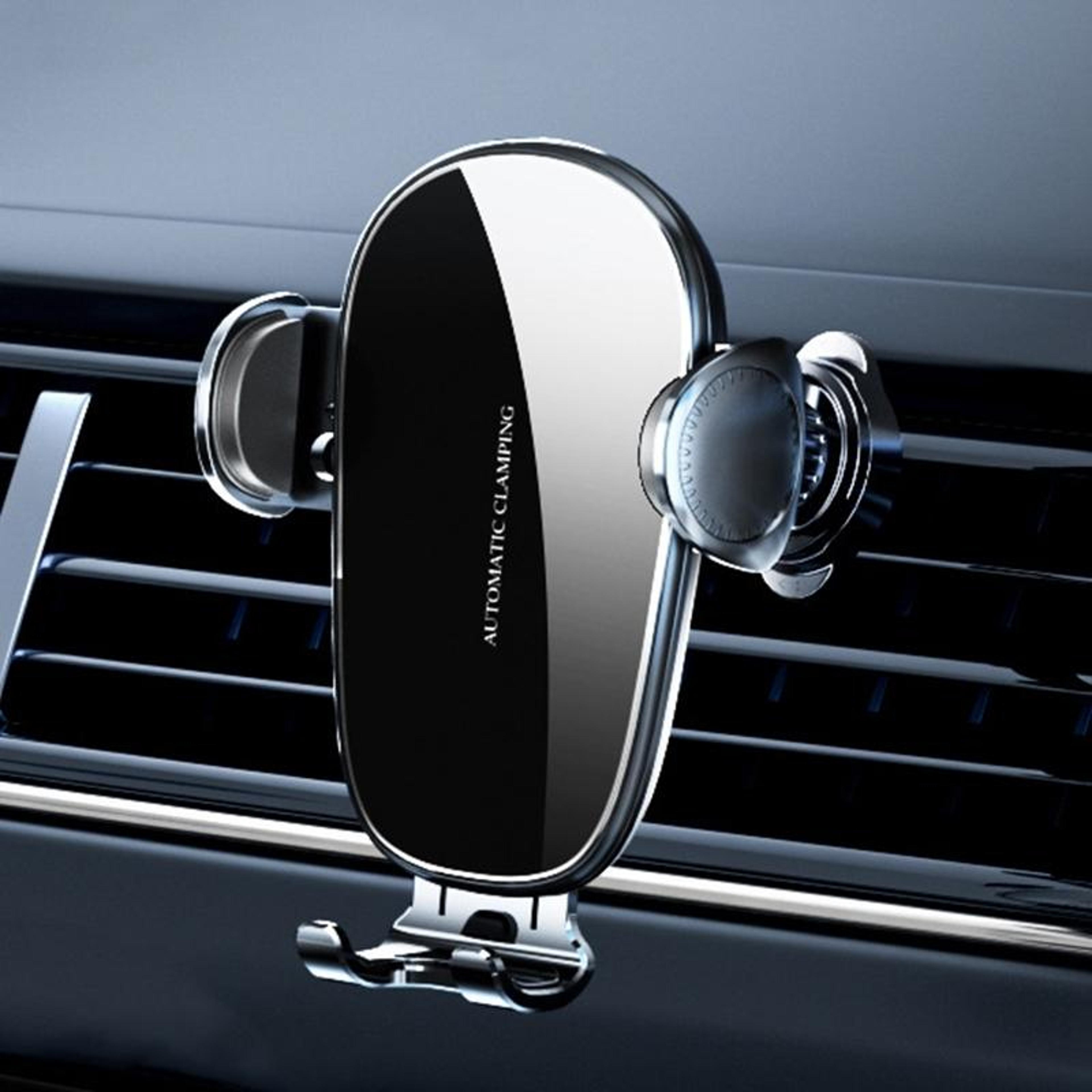 smart auto lock wireless car charger air vent phone holder with fast charging