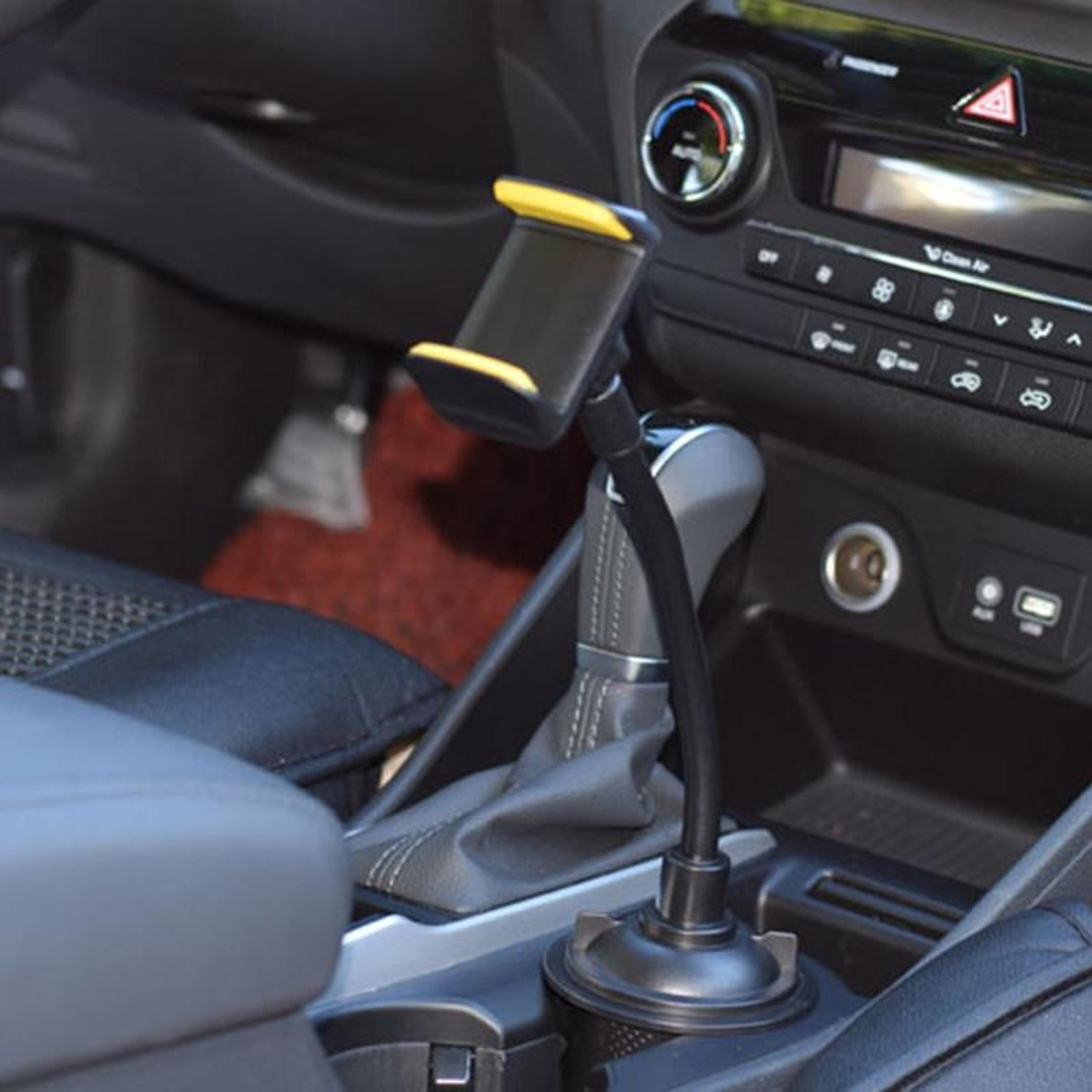 360 rotating car cup holder phone mount adjustable car phone holder with universal cup base