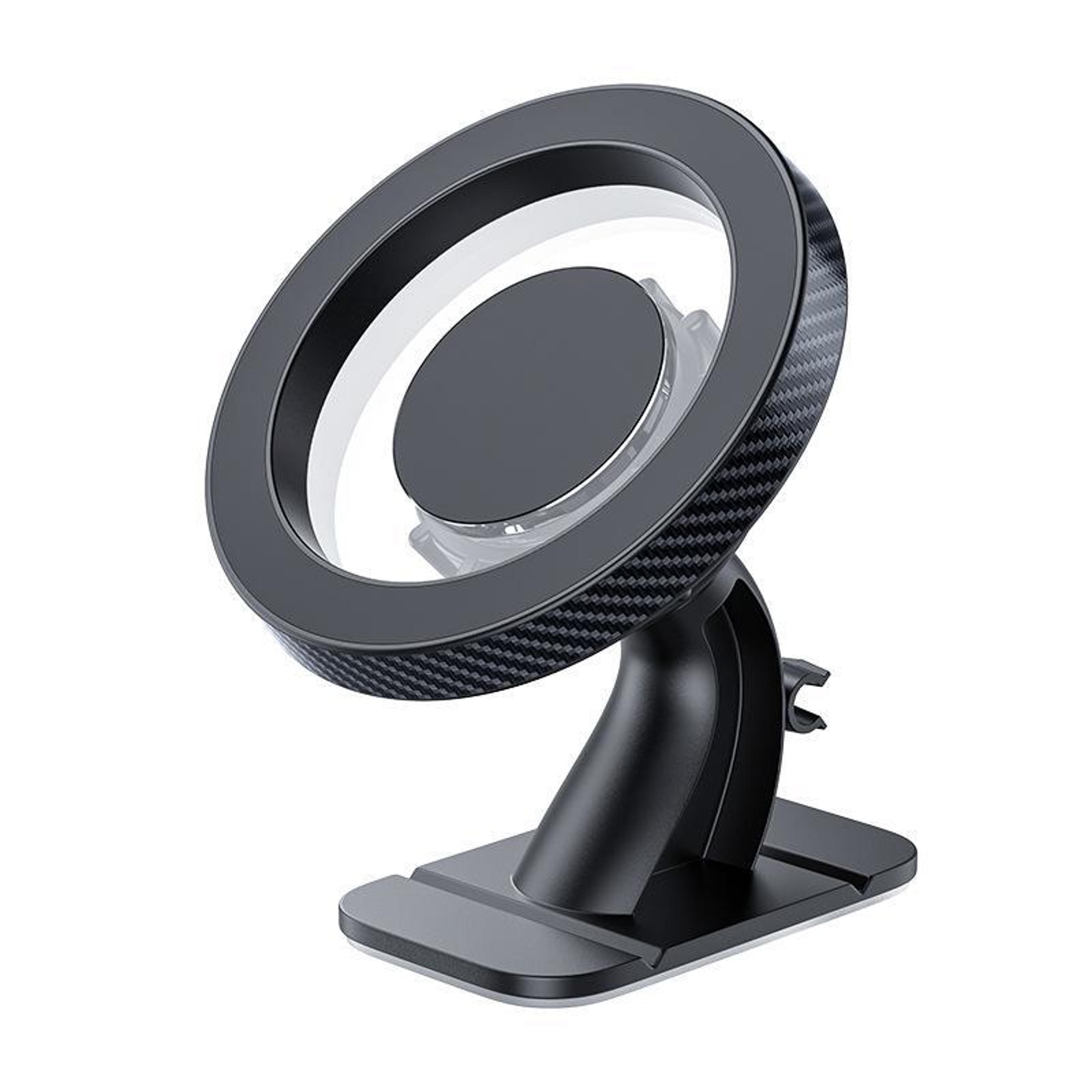 universal magnetic car phone mount with strong dashboard adhesive and 360° rotation