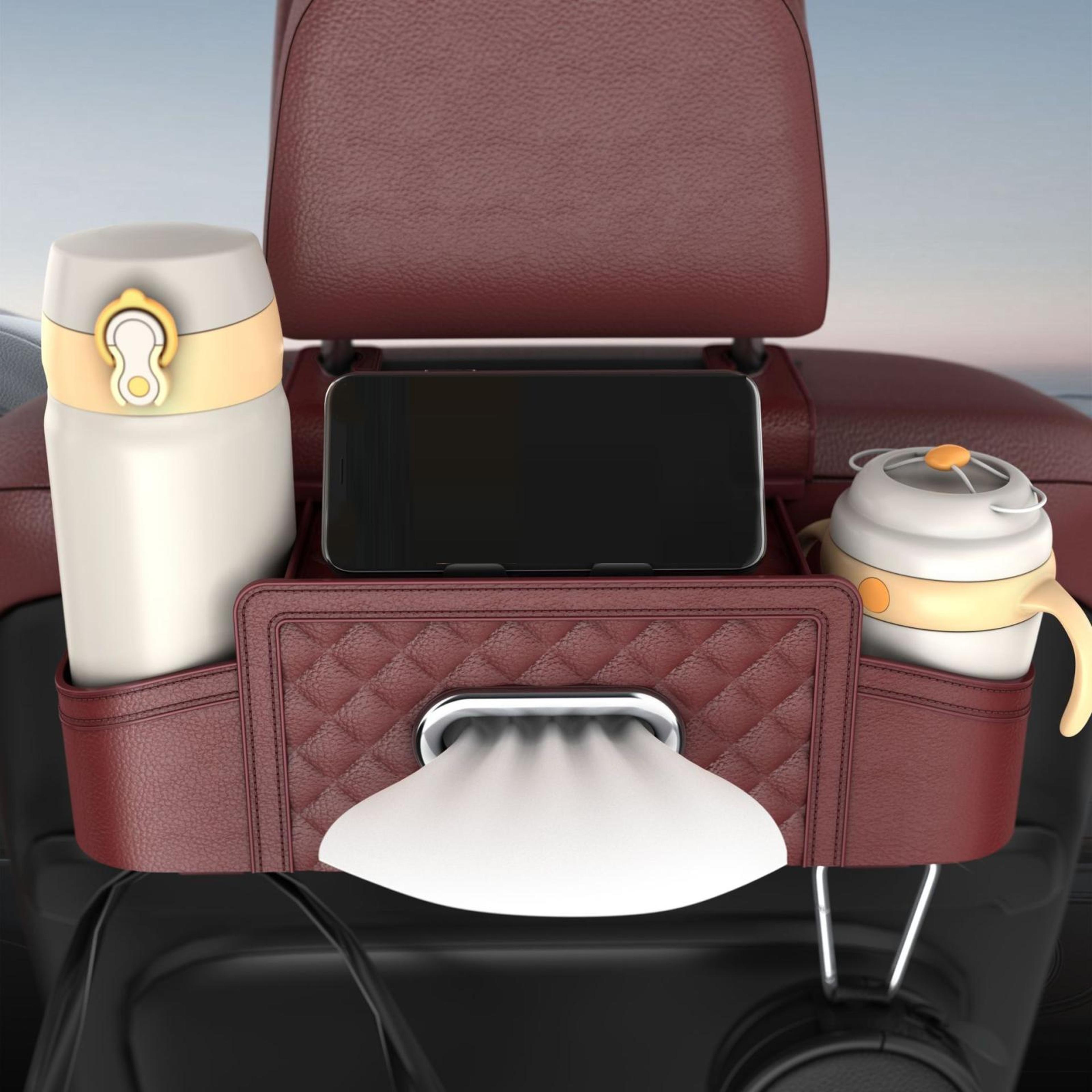 multifunctional car seat organizer with tissue holder large capacity car back seat storage bag