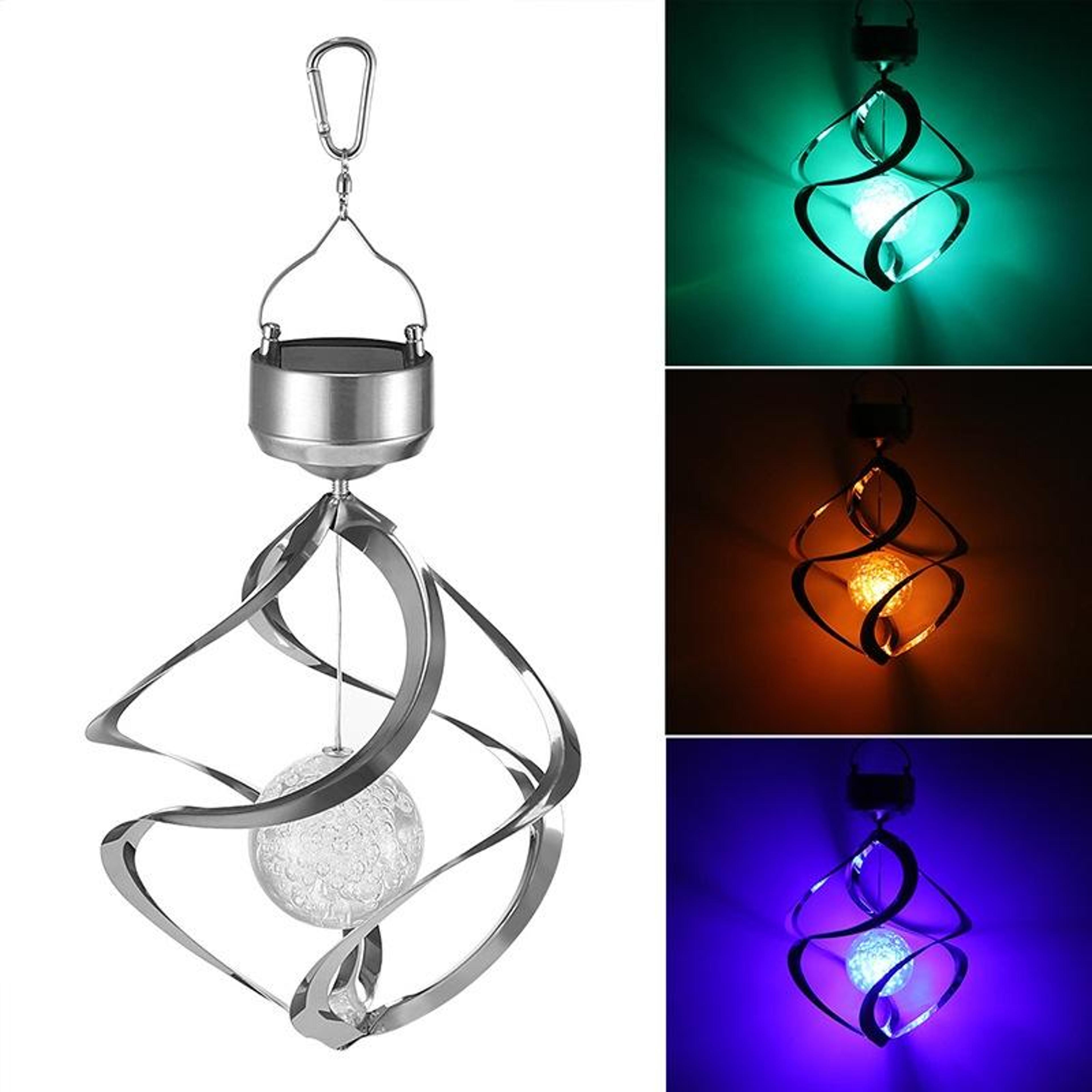 solar wind chime outdoor hanging lamp waterproof led garden decor light