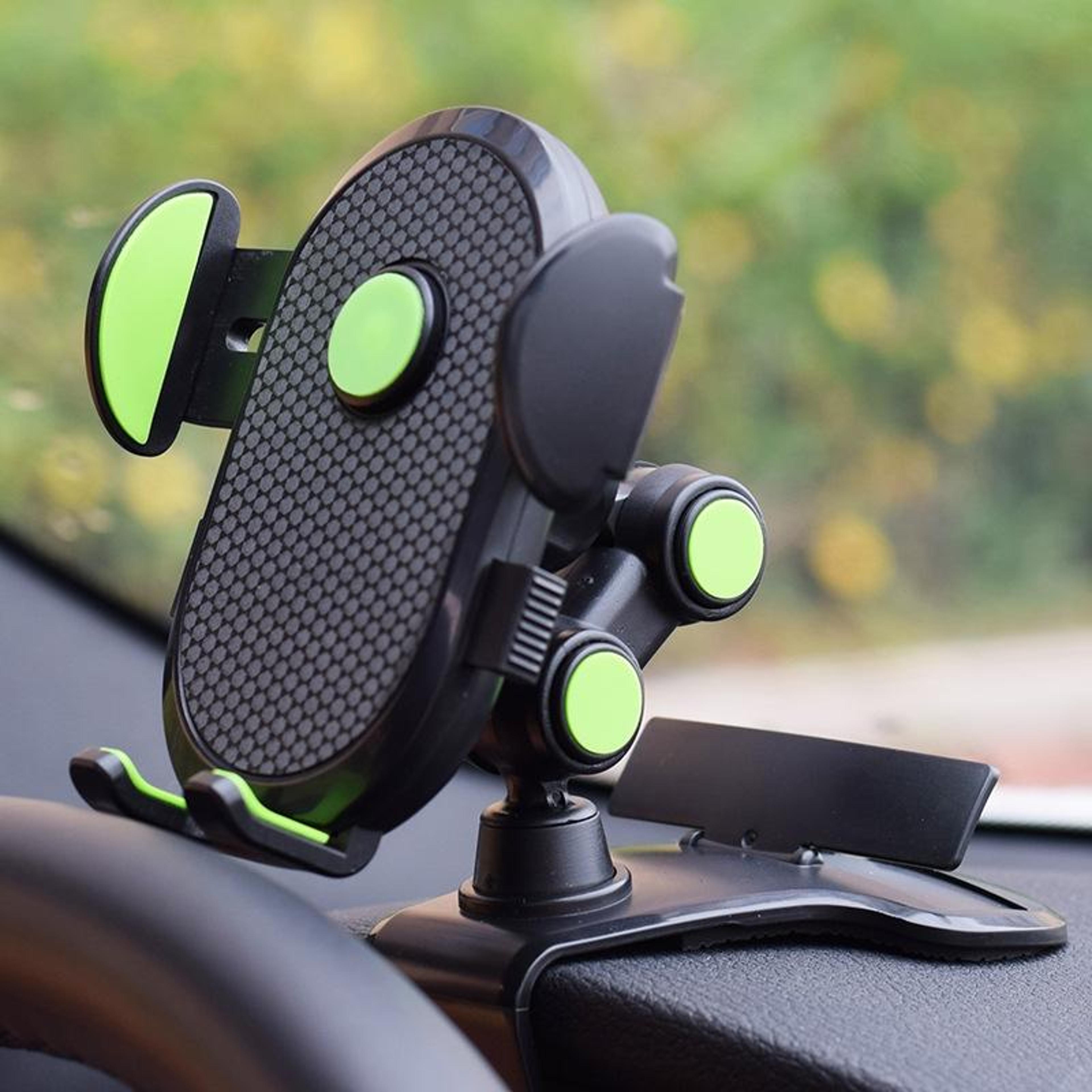 360 rotating car phone mount dashboard navigation holder with one touch clamp
