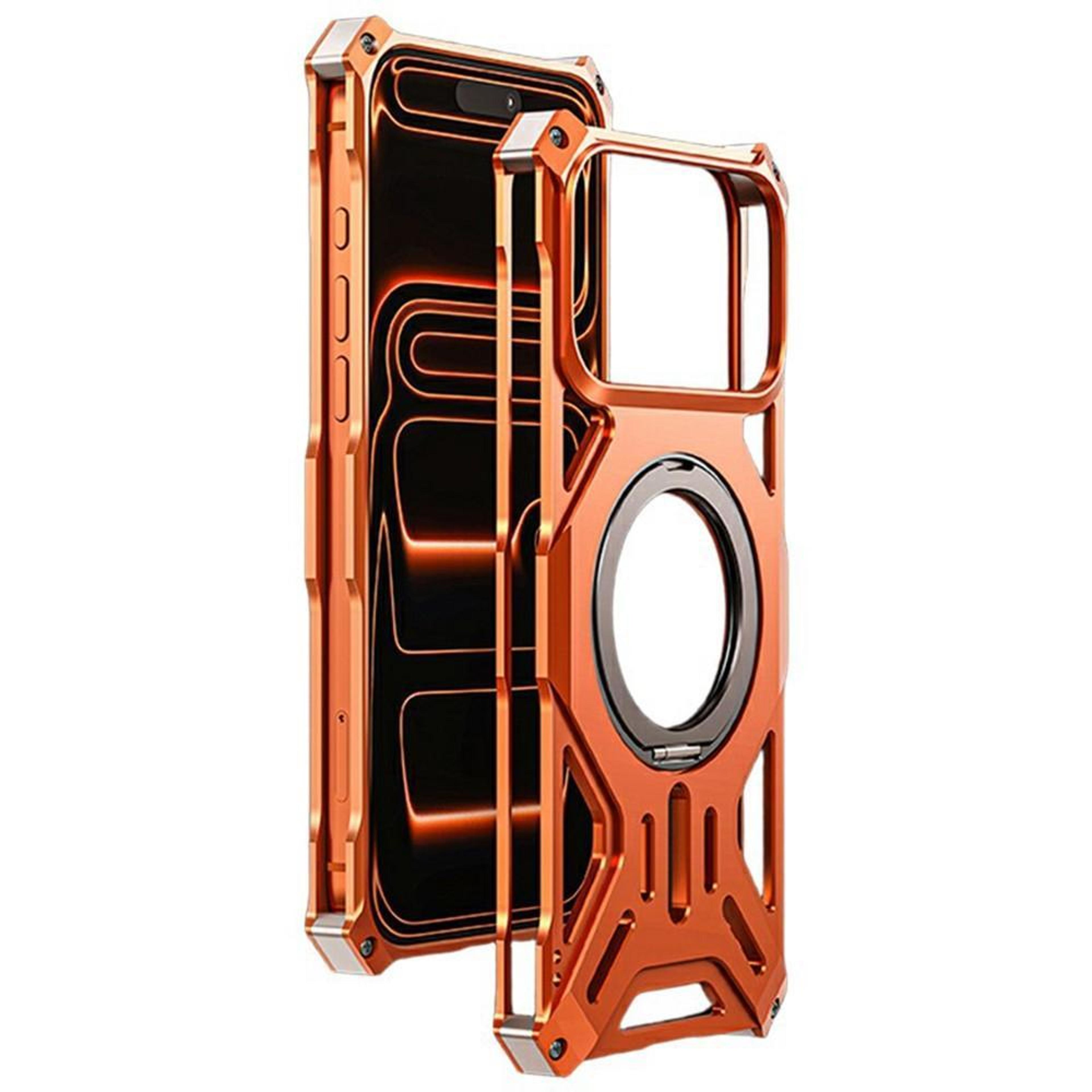 iphone 17 series magnetic case frameless aluminum alloy 360 rotating kickstand cover