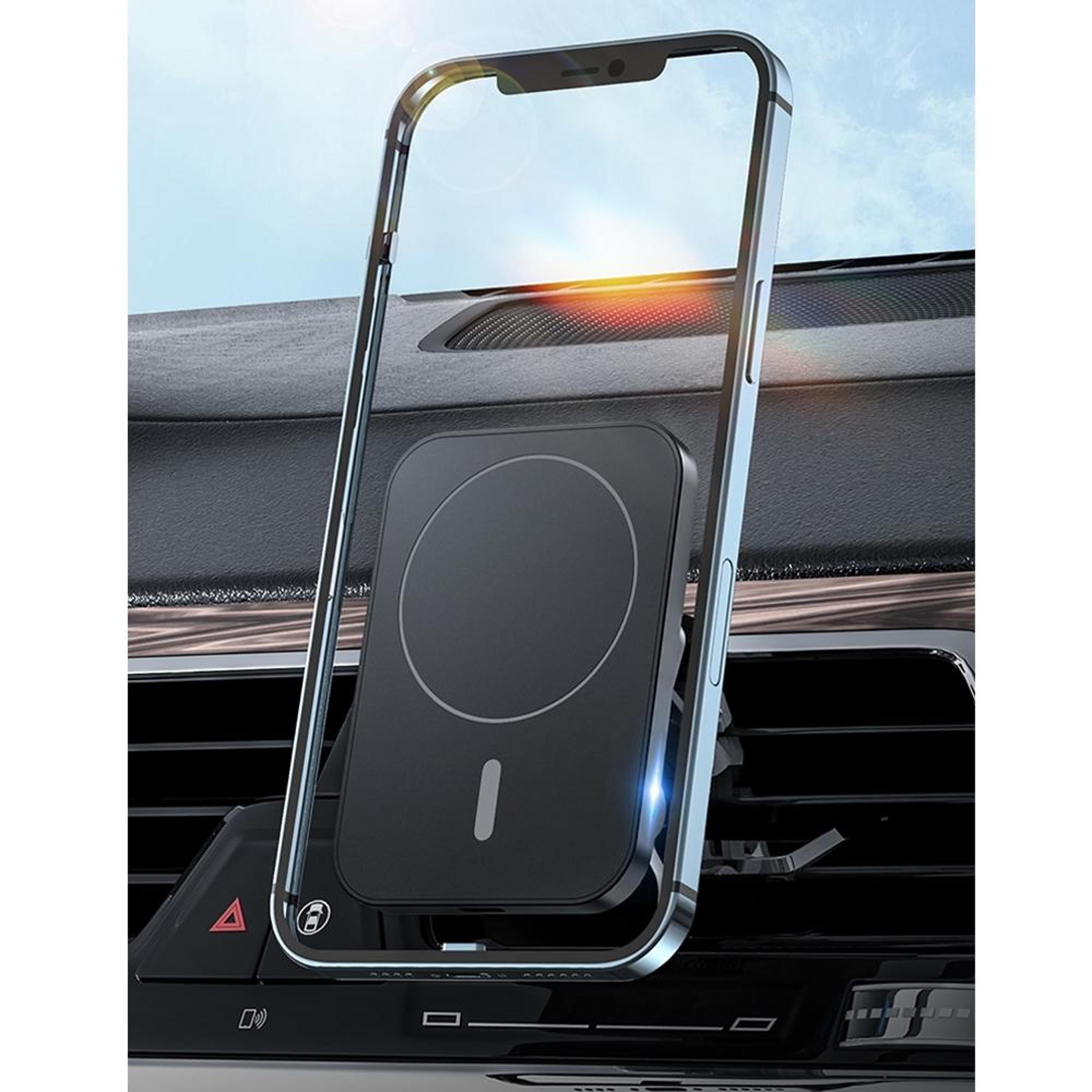 15w magnetic car charger wireless charging air vent mount for iphone and smartphones