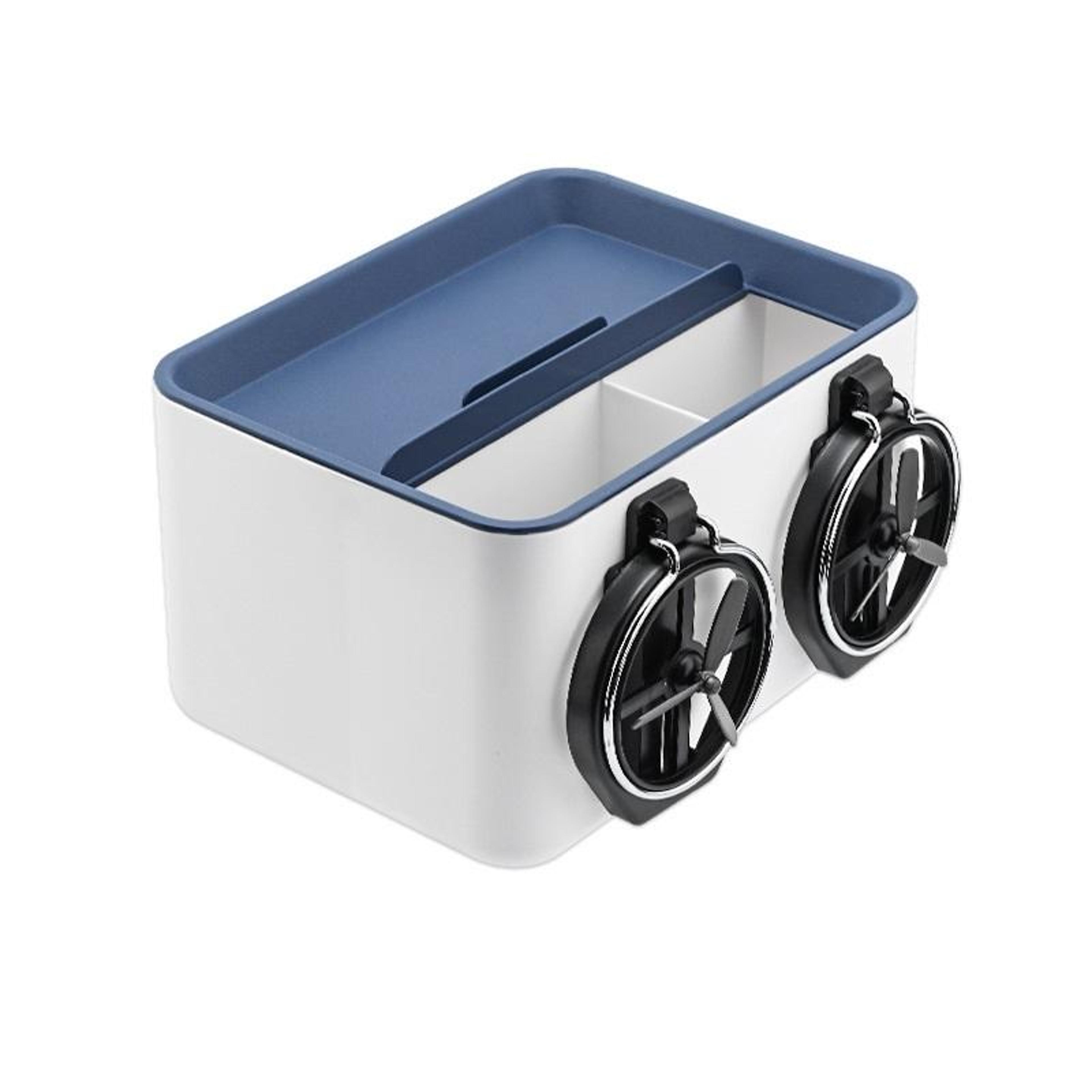 universal car armrest organizer with foldable cup holders car storage box and tissue holder