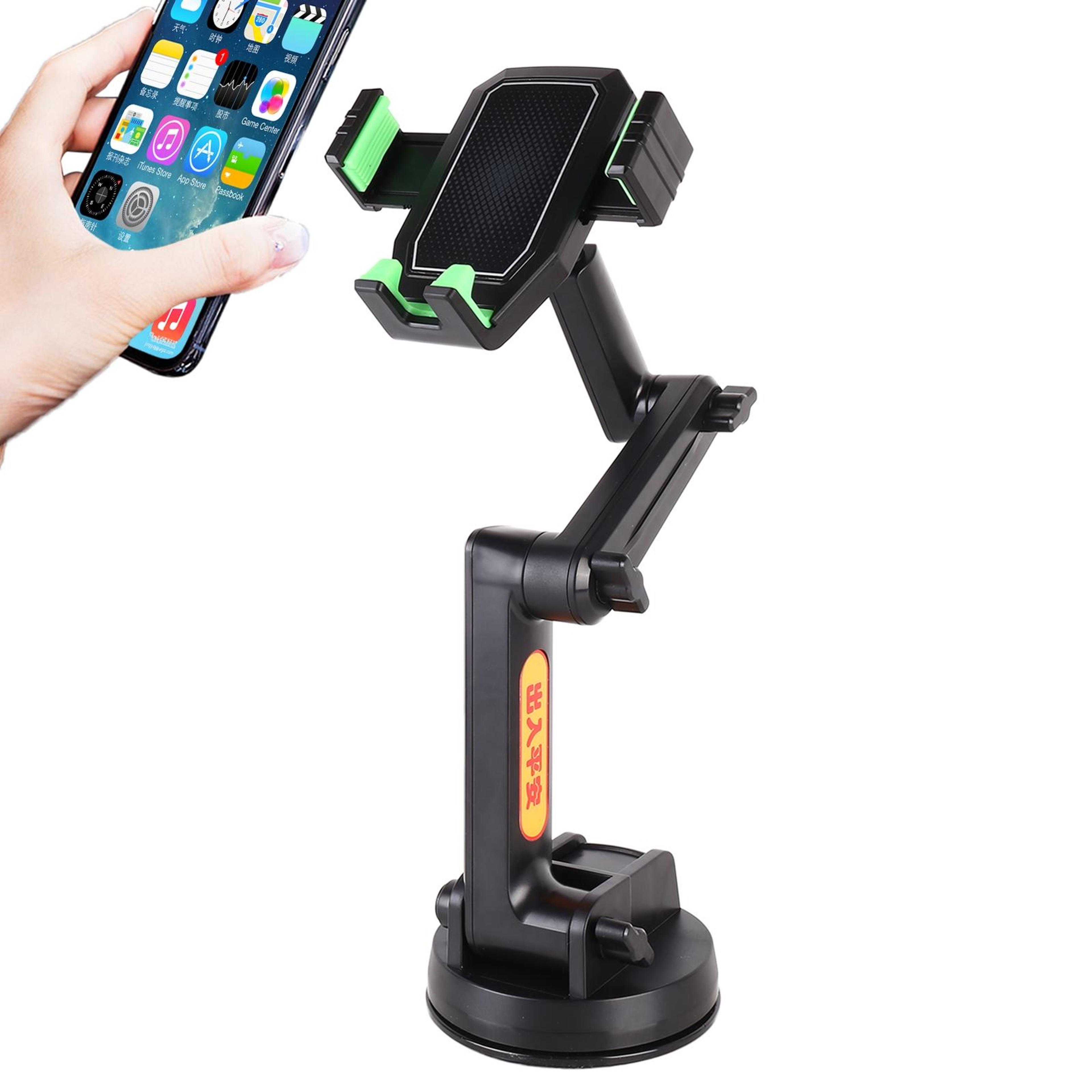 universal truck phone holder with suction cup phone mount 360° foldable dashboard stand