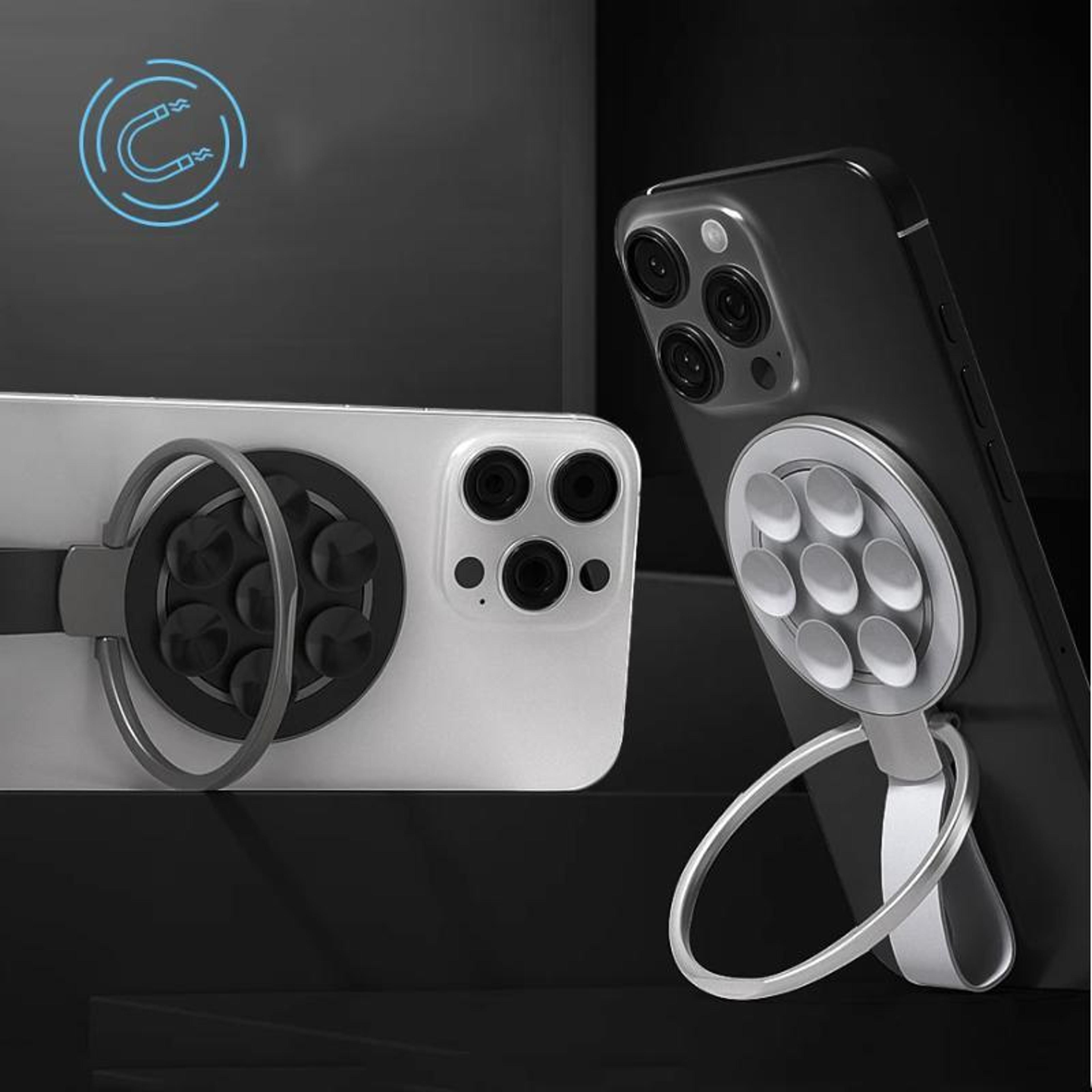 magnetic phone grip ring stand with strong suction cup magsafe phone holder