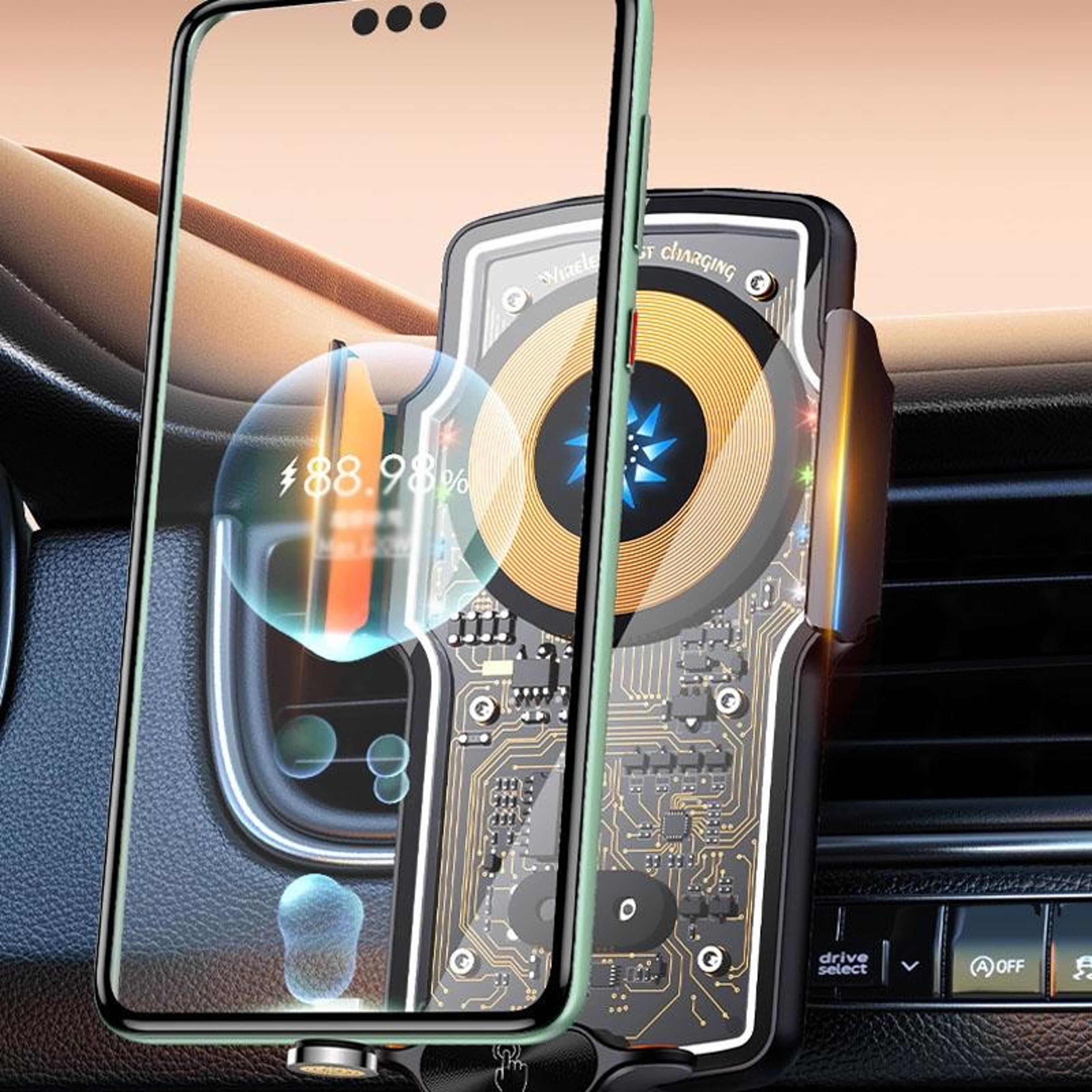 120w magsafe car charger wireless car charger magnetic phone mount with transparent design