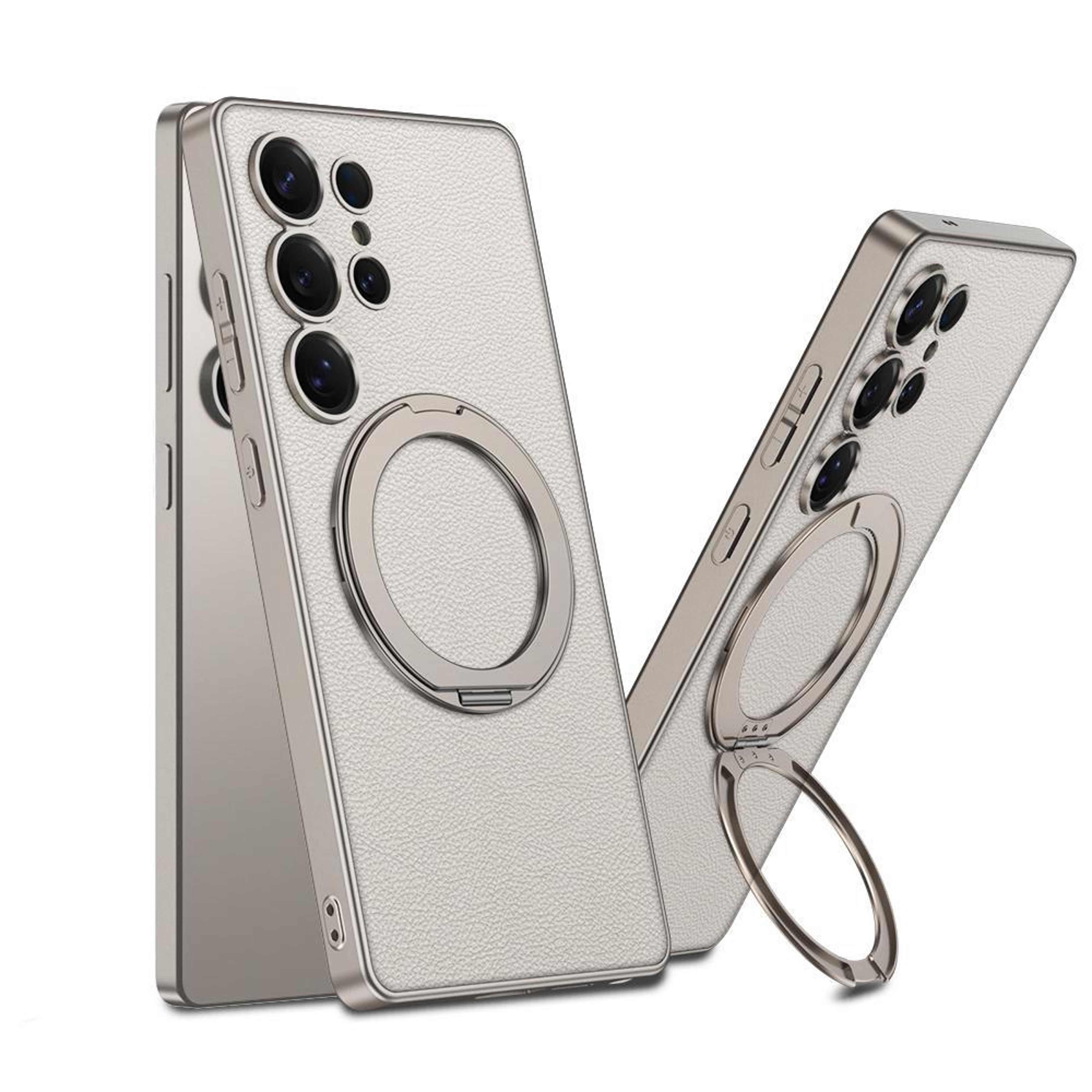 samsung galaxy s25 ultra magsafe phone case with leather finish magnetic holder protective cover