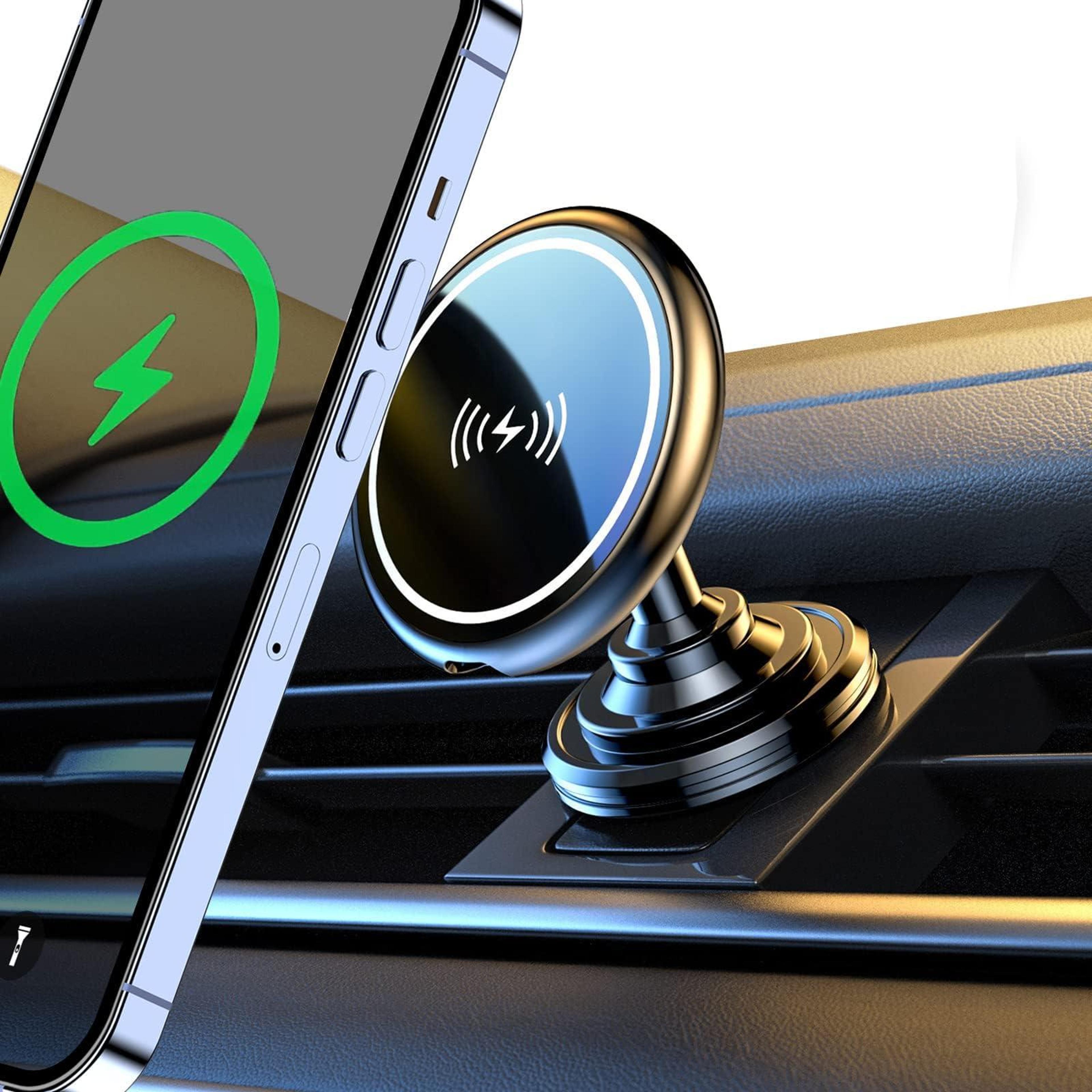 15w magnetic wireless car charger magsafe car mount phone holder with 360 degree alloy base