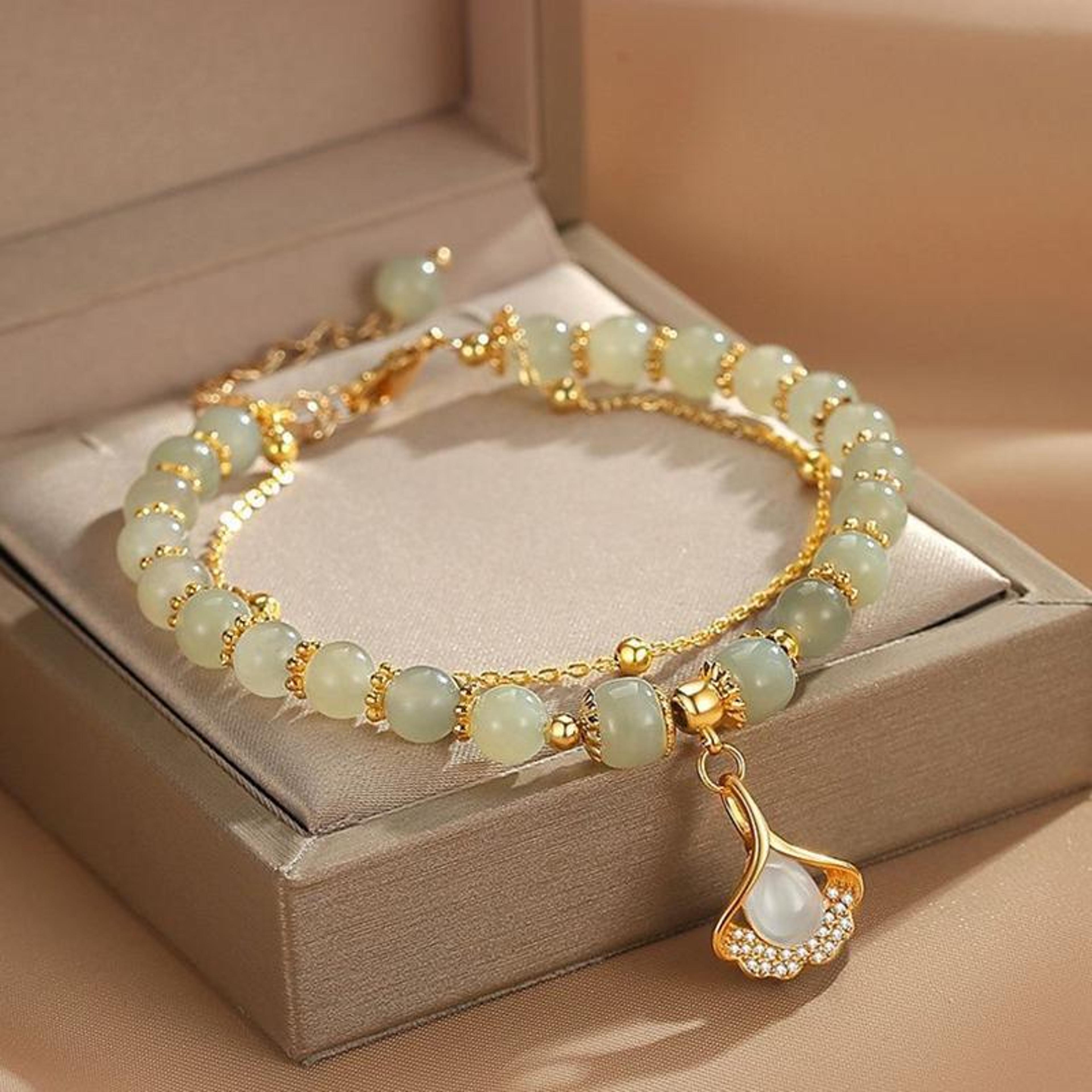 apricot charm bracelet for women lucky fortune adjustable fashion jewelry