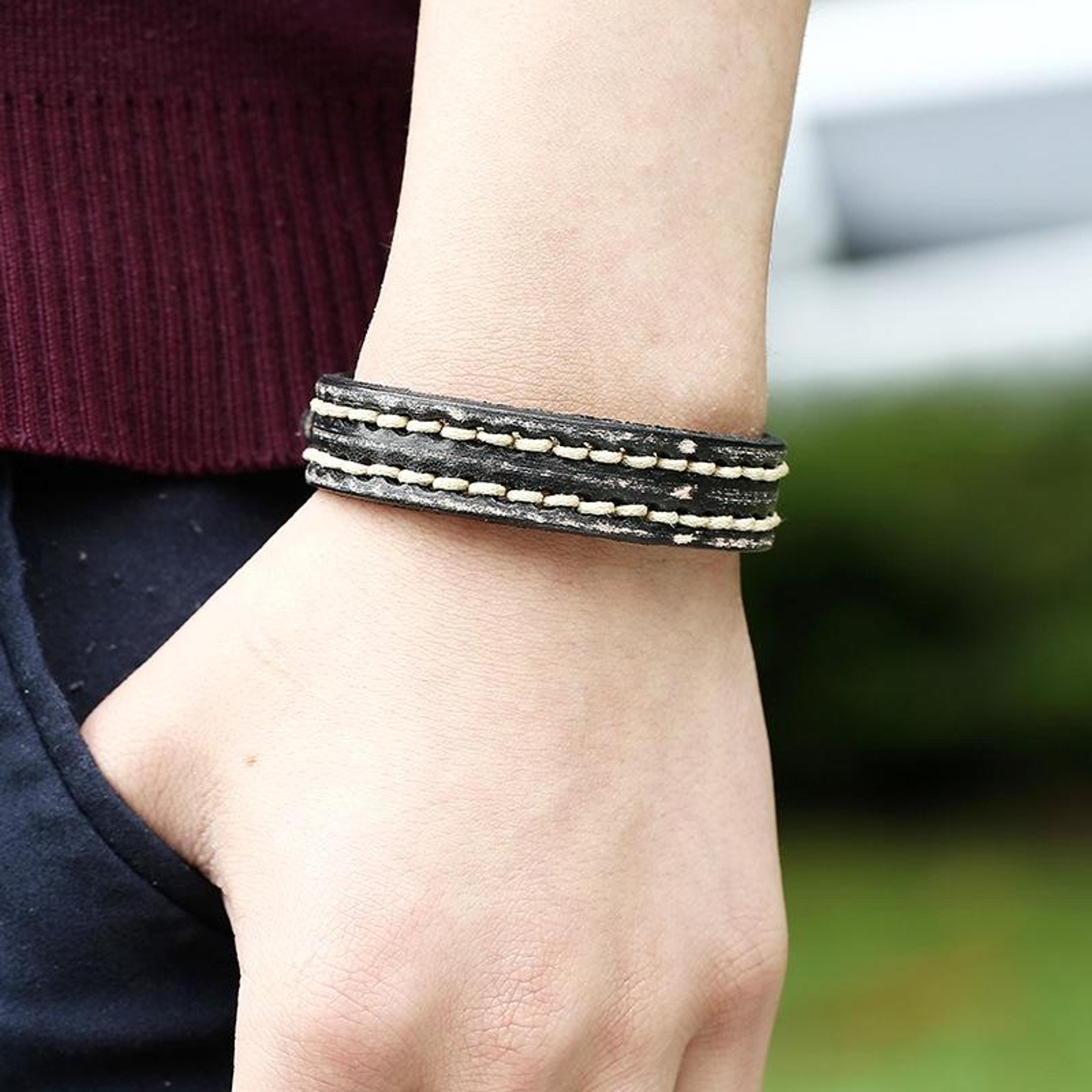 vintage braided leather bracelet adjustable personalized bracelet for men and women