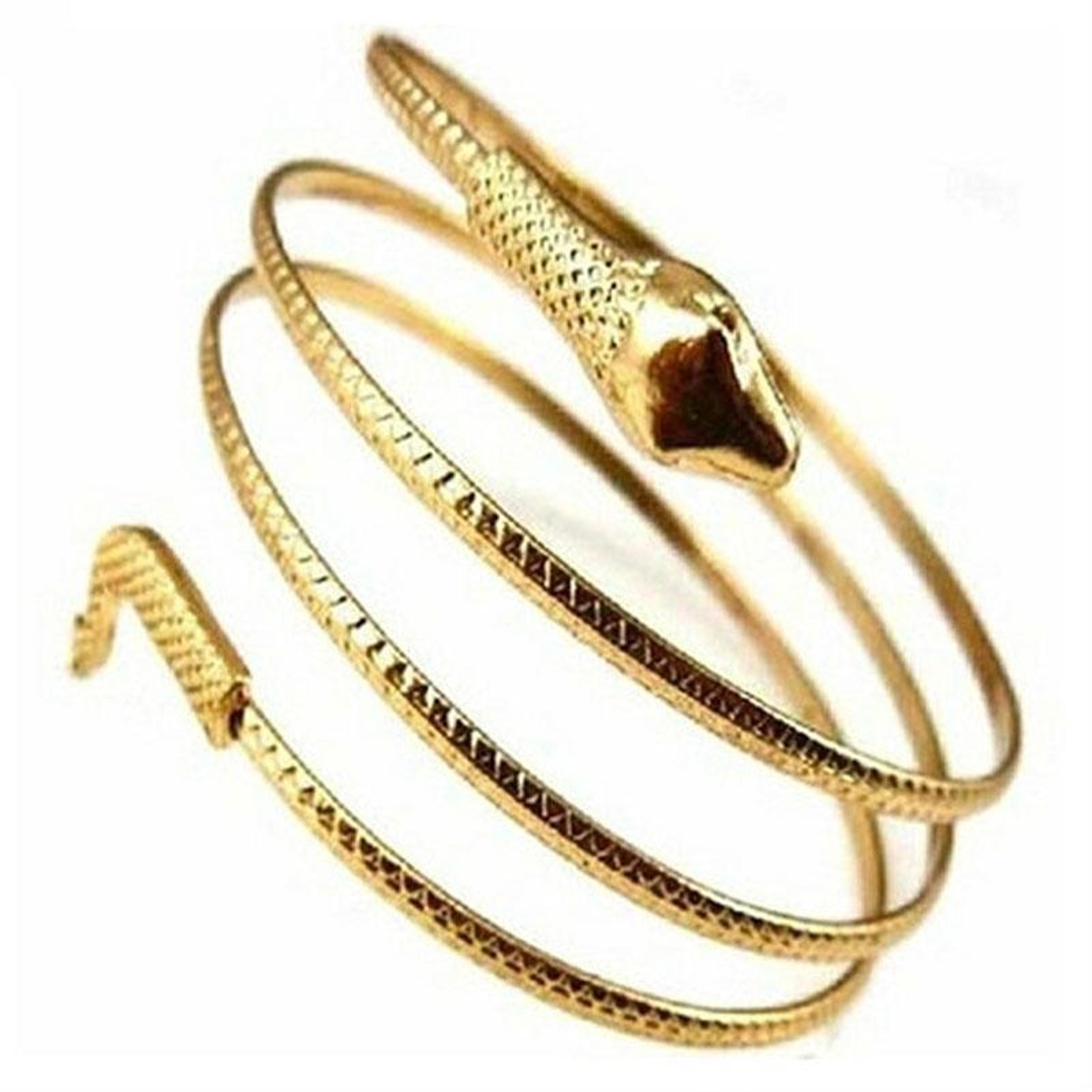 snake bracelet punk coiled snake bangle adjustable alloy cuff jewelry