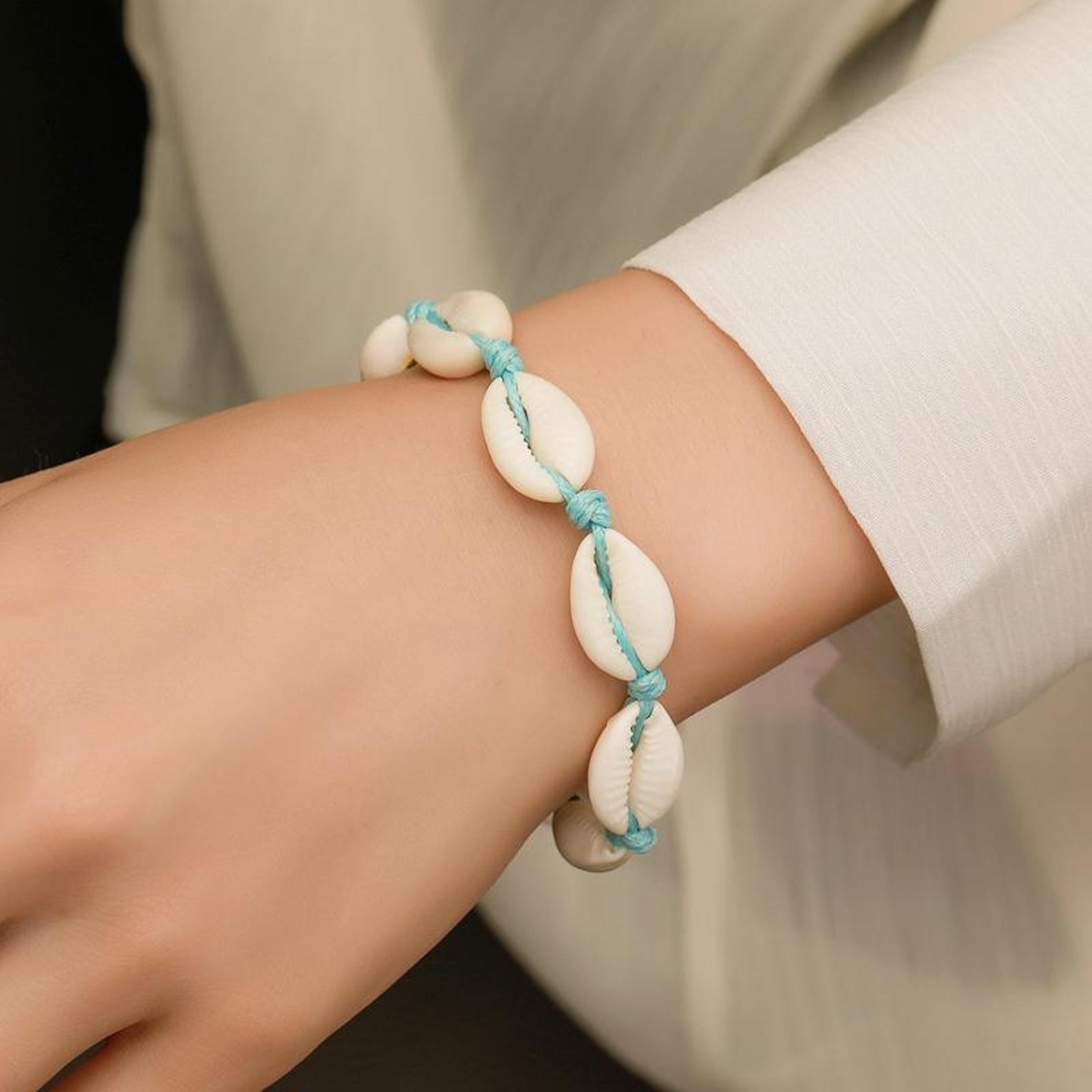 handmade shell bracelet adjustable braided rope bracelet for women and men