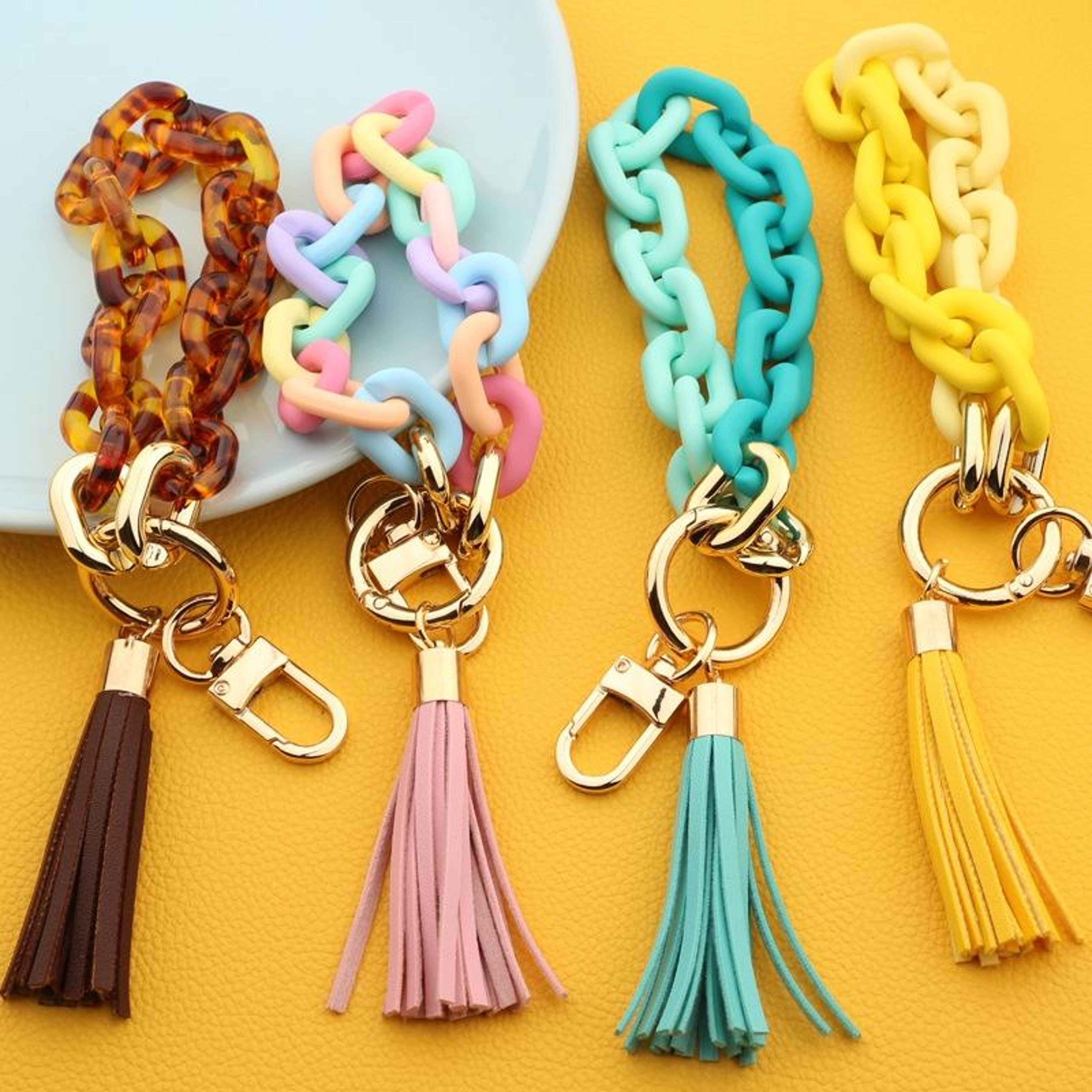 acrylic keychain bracelet wrist key holder lightweight bracelet keychain for women